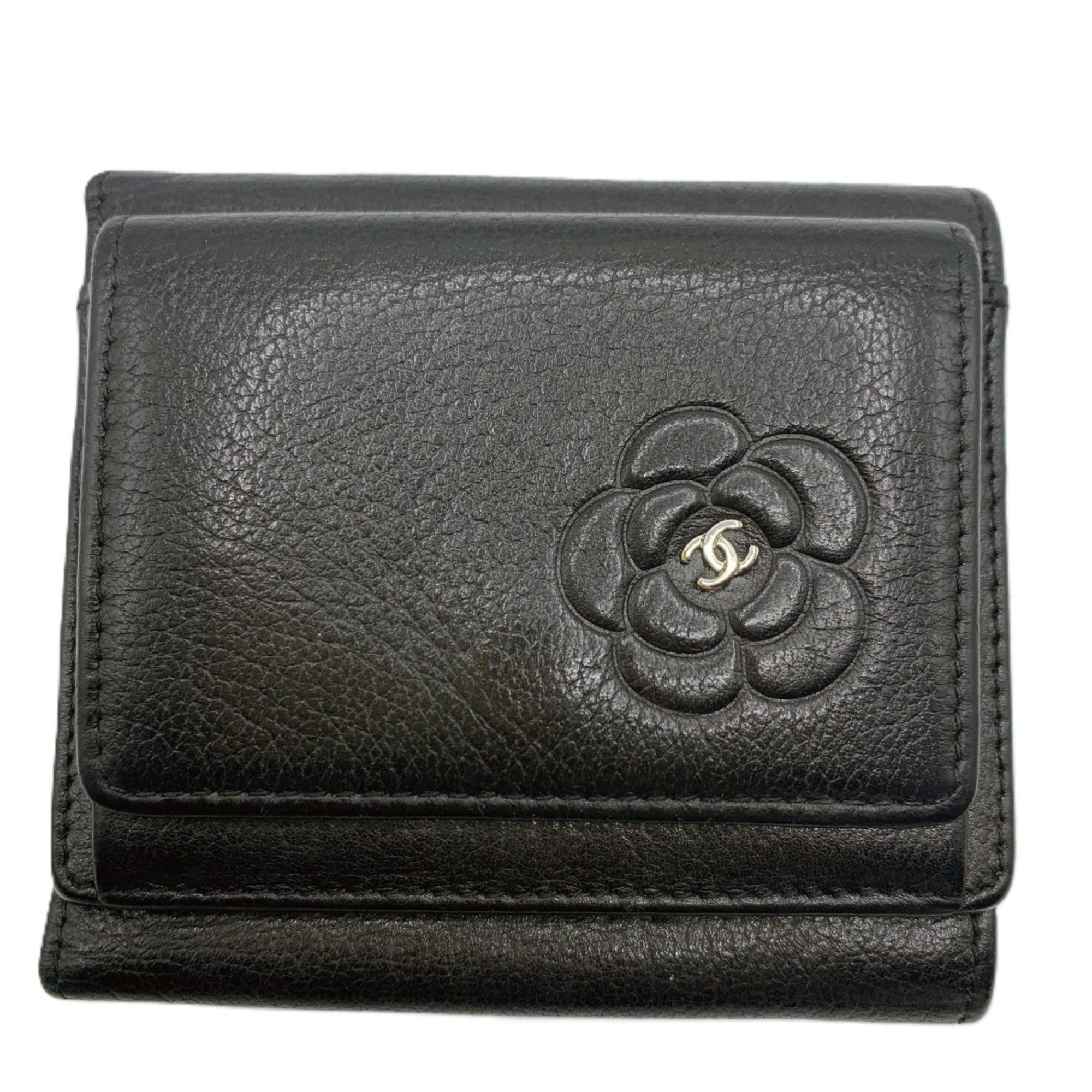 Chanel Black Leather Wallet (Tri-Fold)