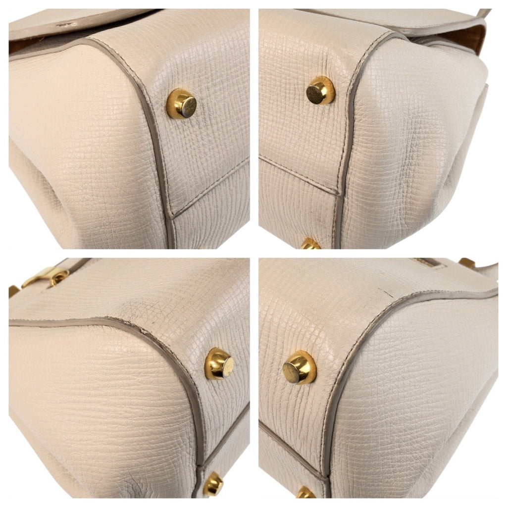 Bottega Veneta Ivory Leather Shoulder Bag