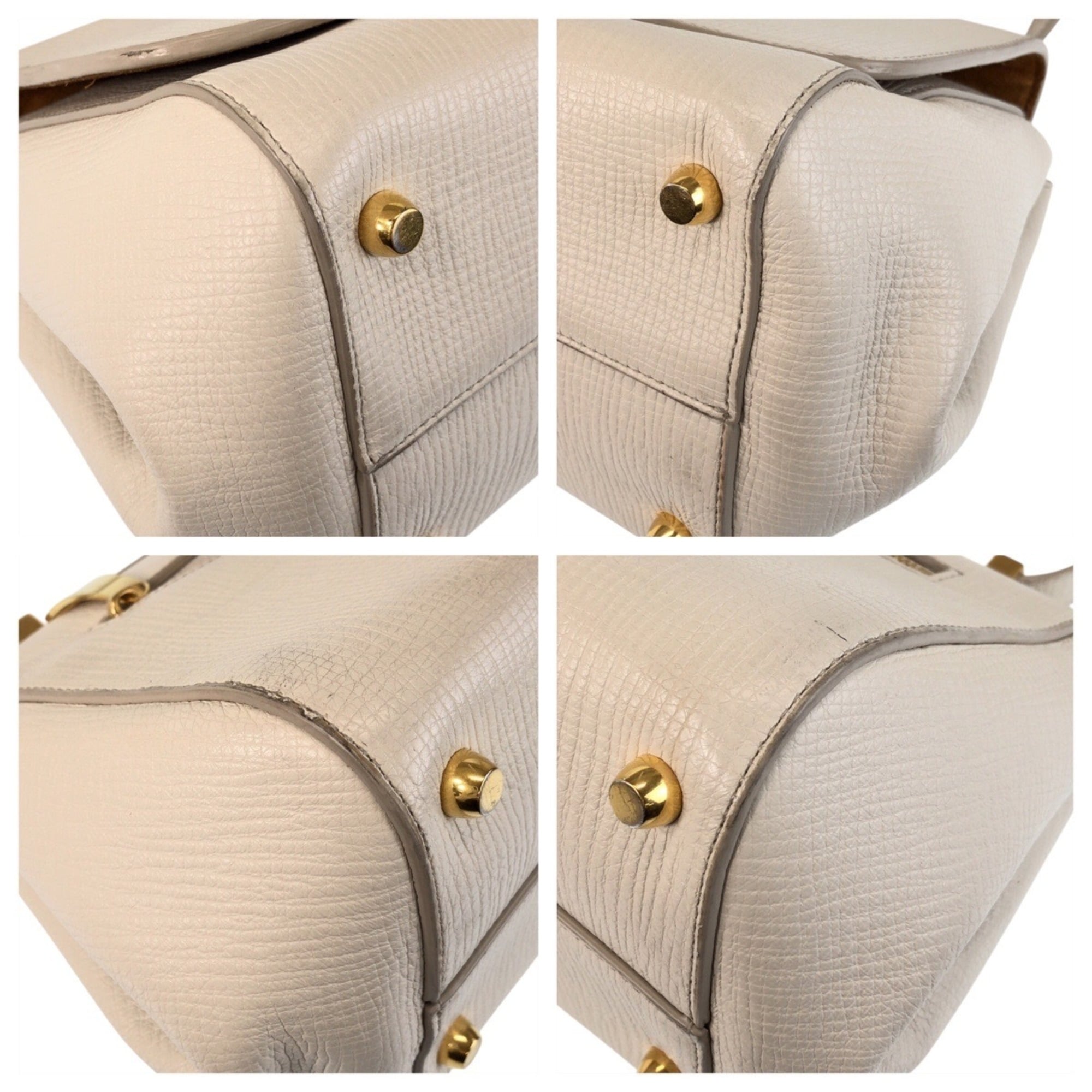 Bottega Veneta Ivory Leather Shoulder Bag