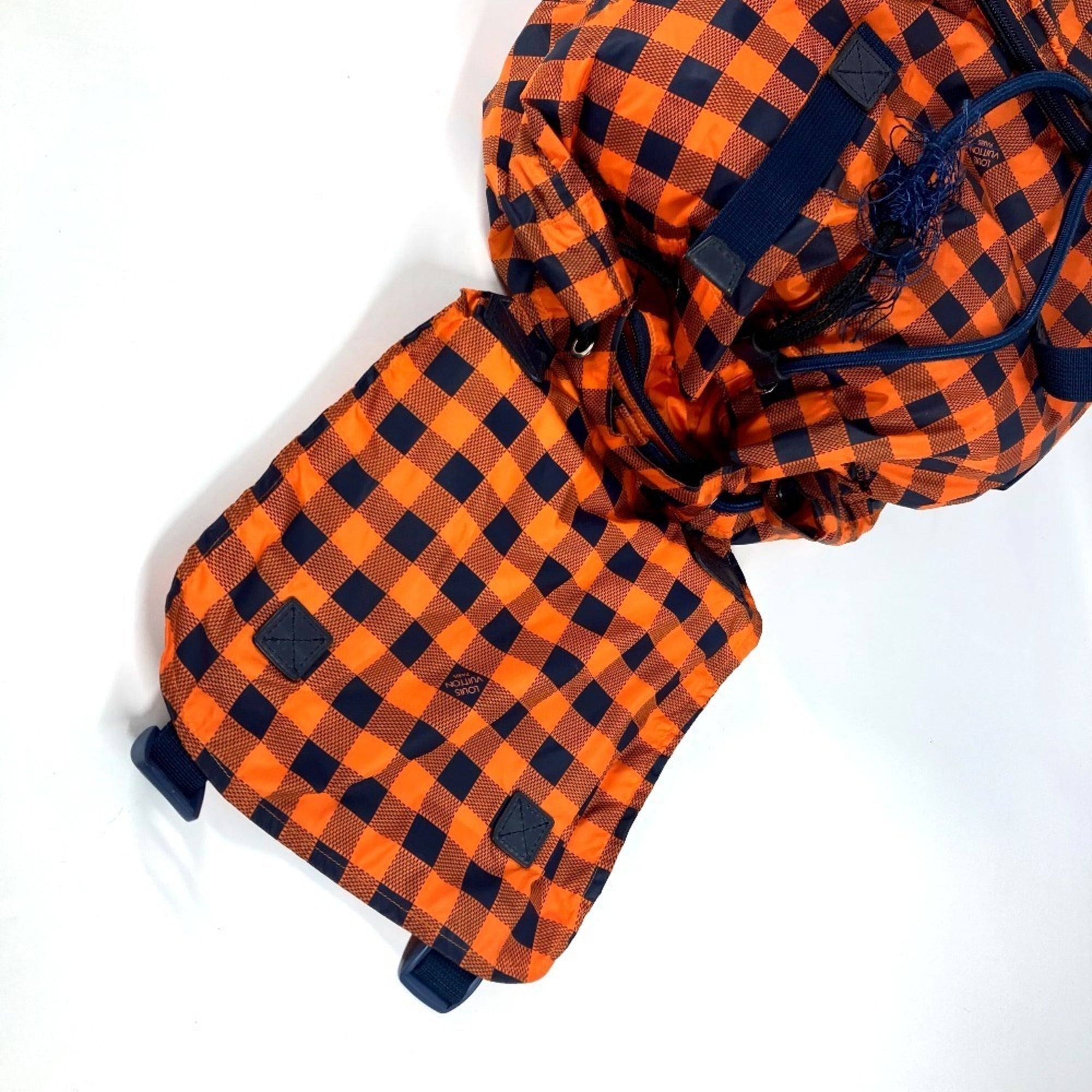 Louis Vuitton Damier Canvas Navy Orange Nylon Backpack
