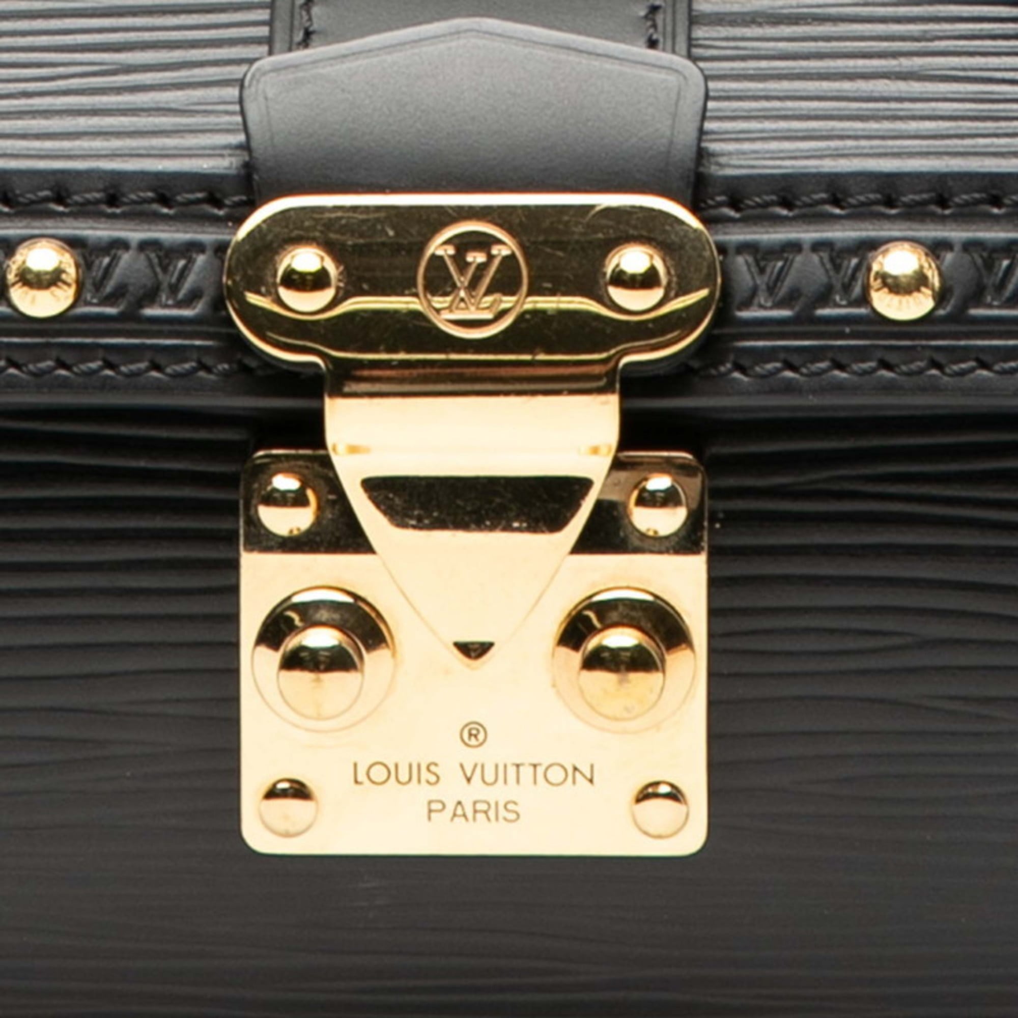 Louis Vuitton Black Noir Leather Handbag Shoulder Bag