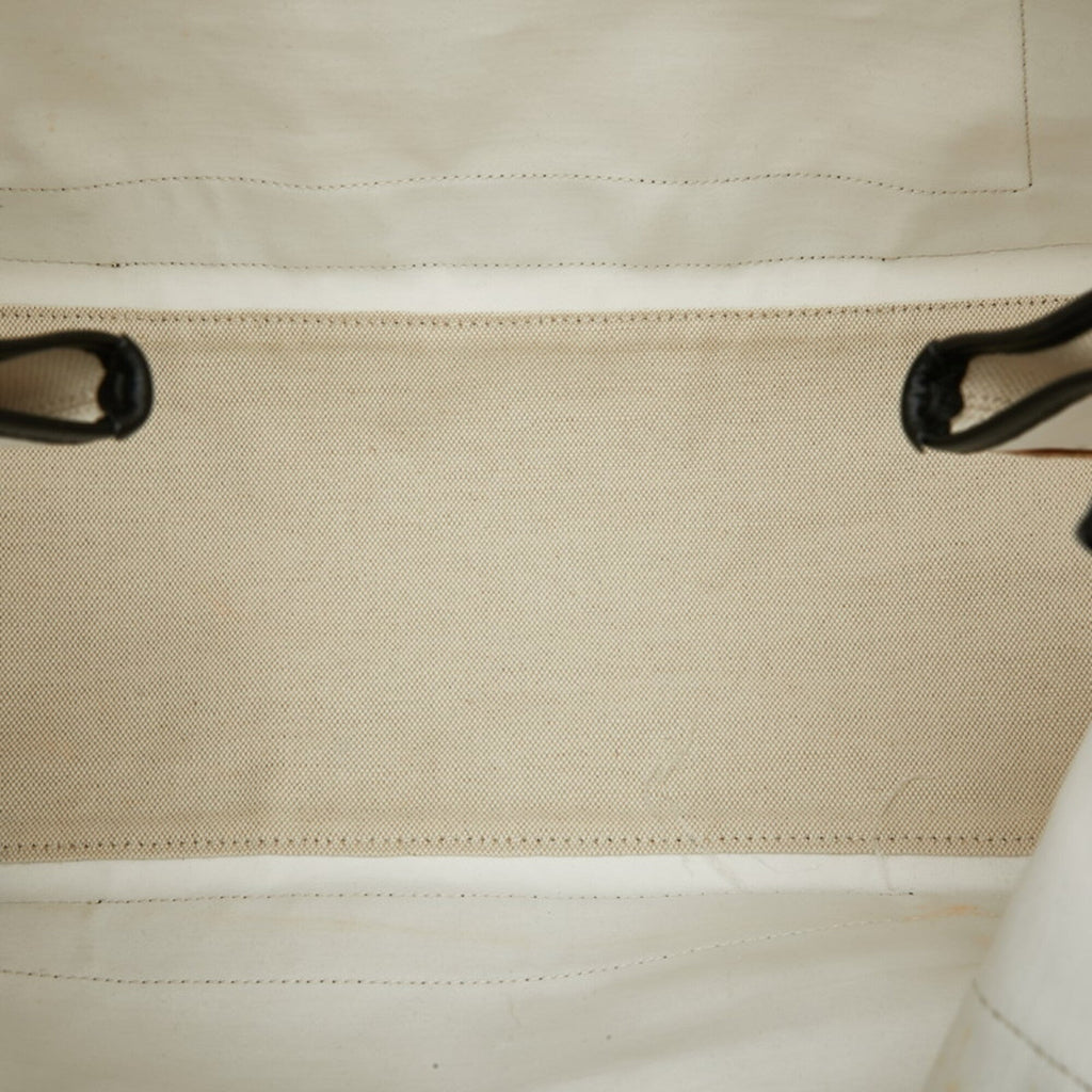 Balenciaga Black White Canvas Leather Handbag Tote