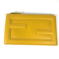 Fendi Yellow Leather Clutch Bag Pouch