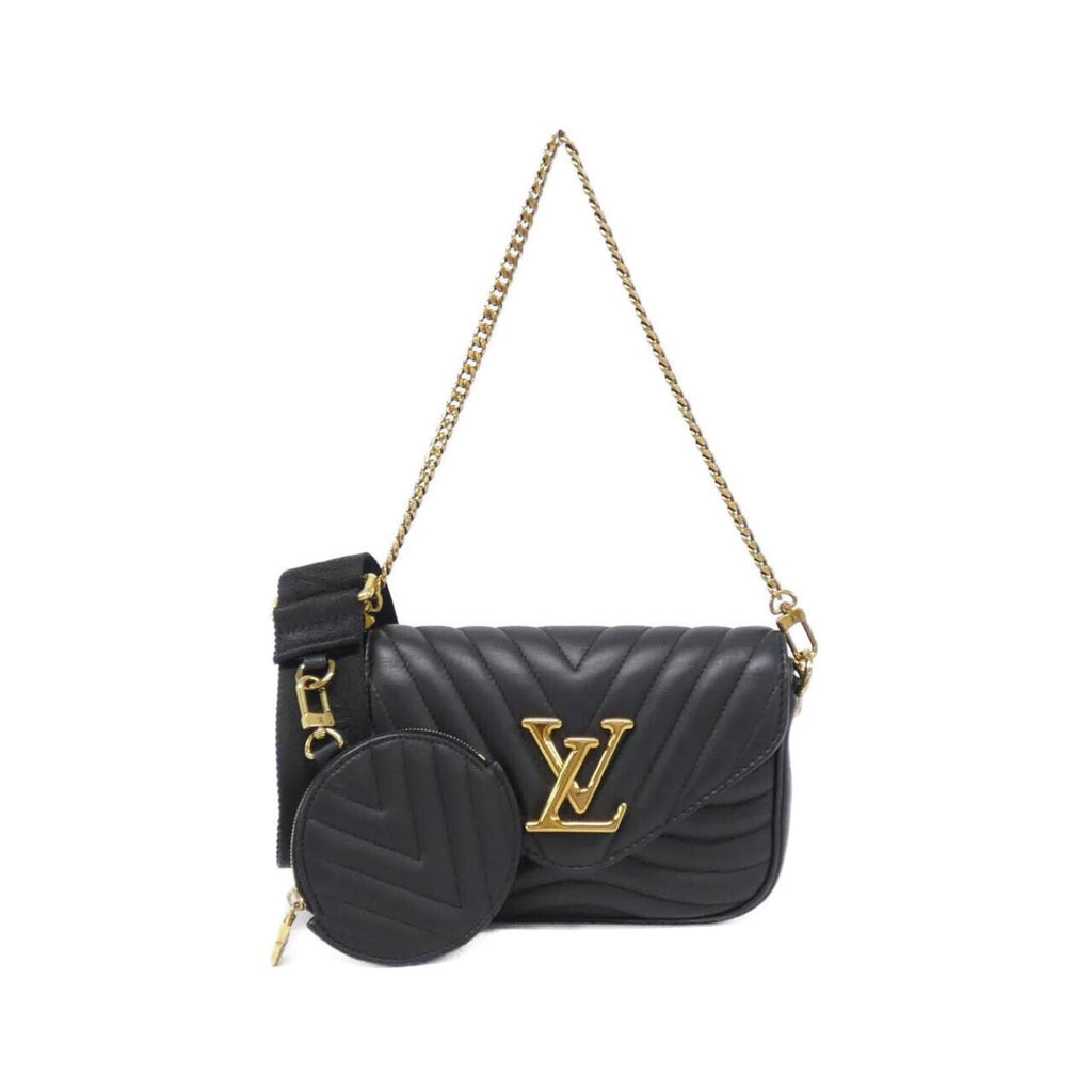 Louis Vuitton Black Leather Pochette Pouch Shoulder Bag