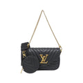 Louis Vuitton Black Leather Pochette Pouch Shoulder Bag