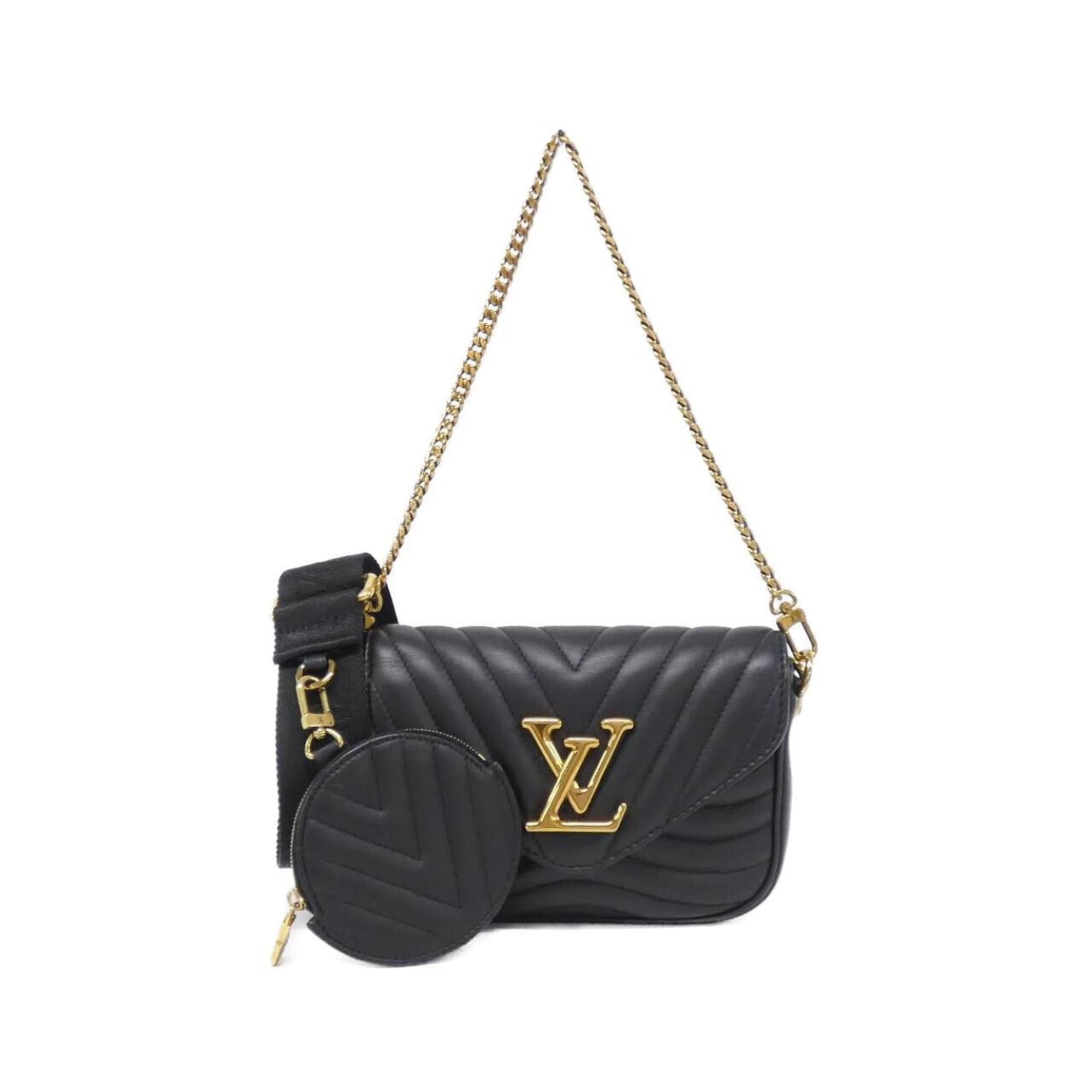 Louis Vuitton Black Leather Pochette Pouch Shoulder Bag