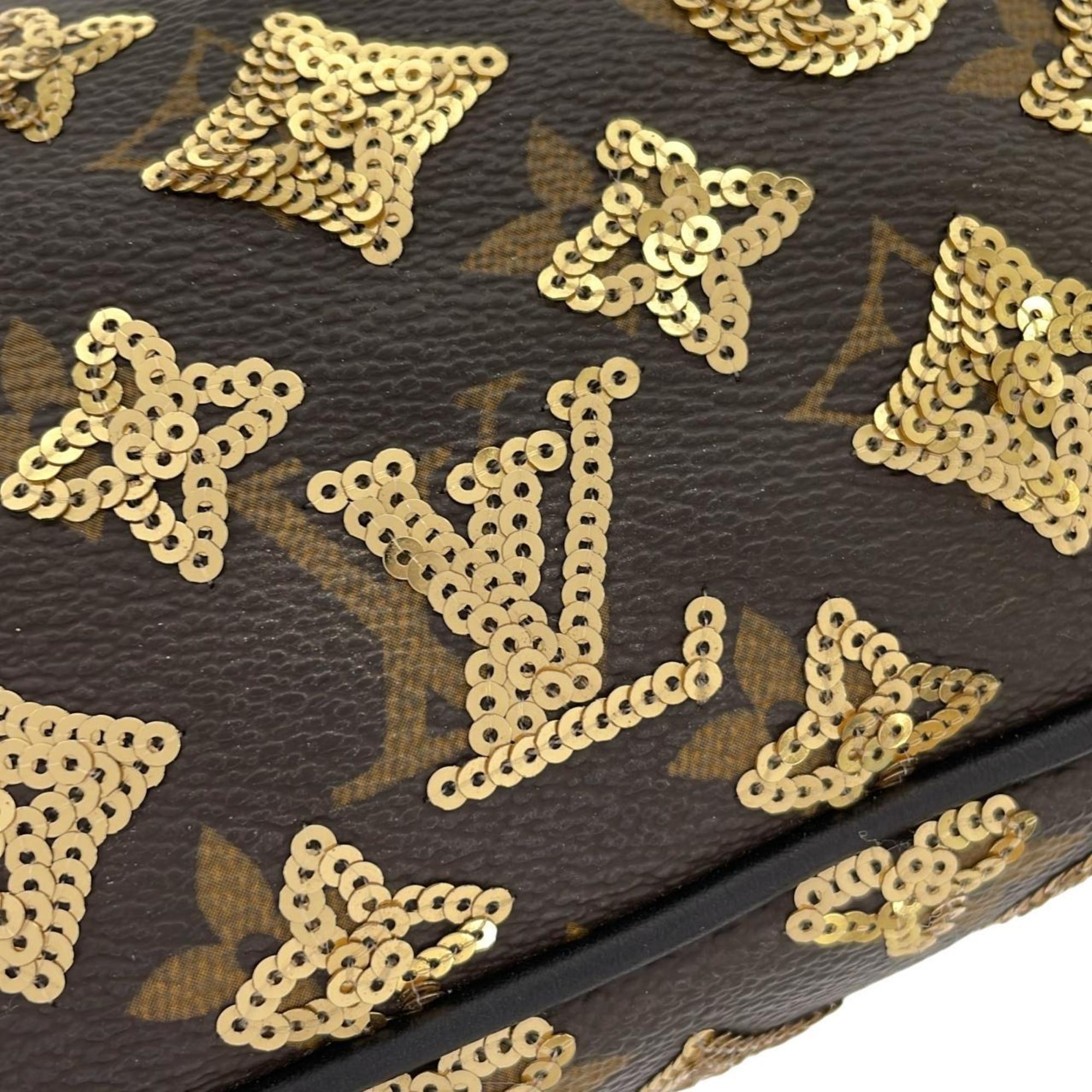Louis Vuitton Gold Coated Canvas Spangles Pochette Pouch