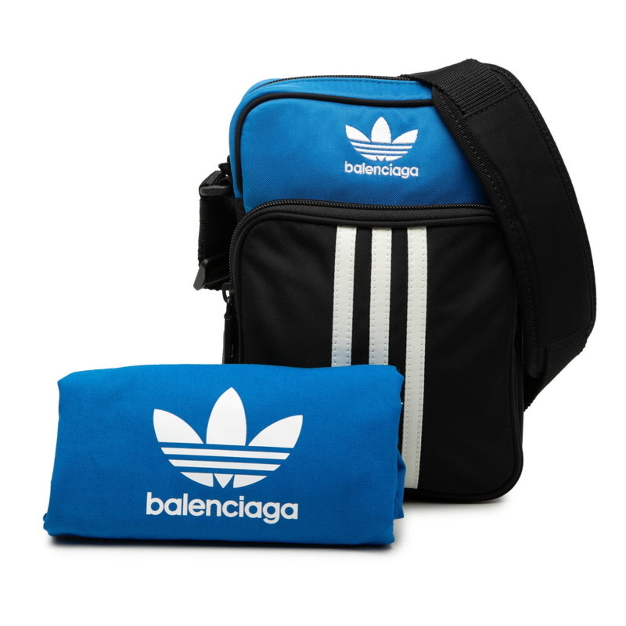 Balenciaga Black Blue Nylon Shoulder