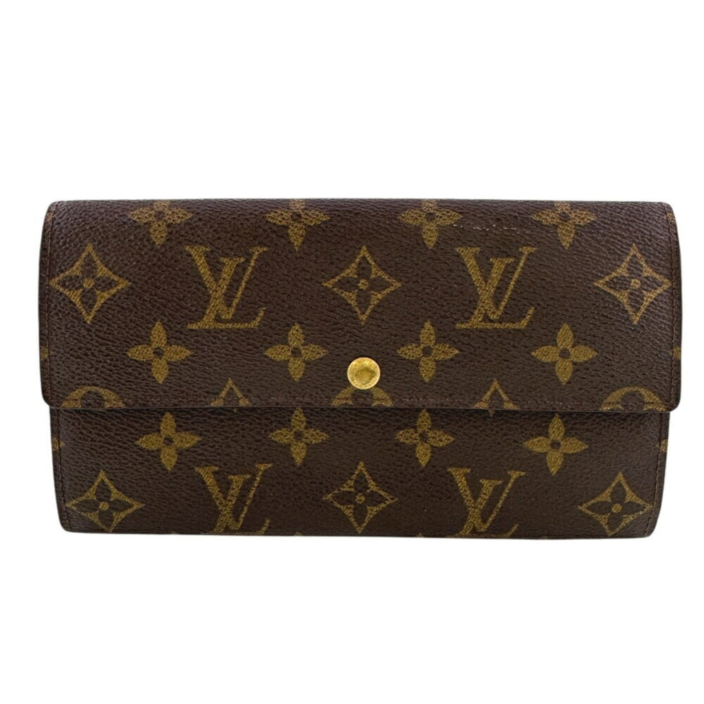 Louis Vuitton Brown Leather Wallet (Tri-Fold)