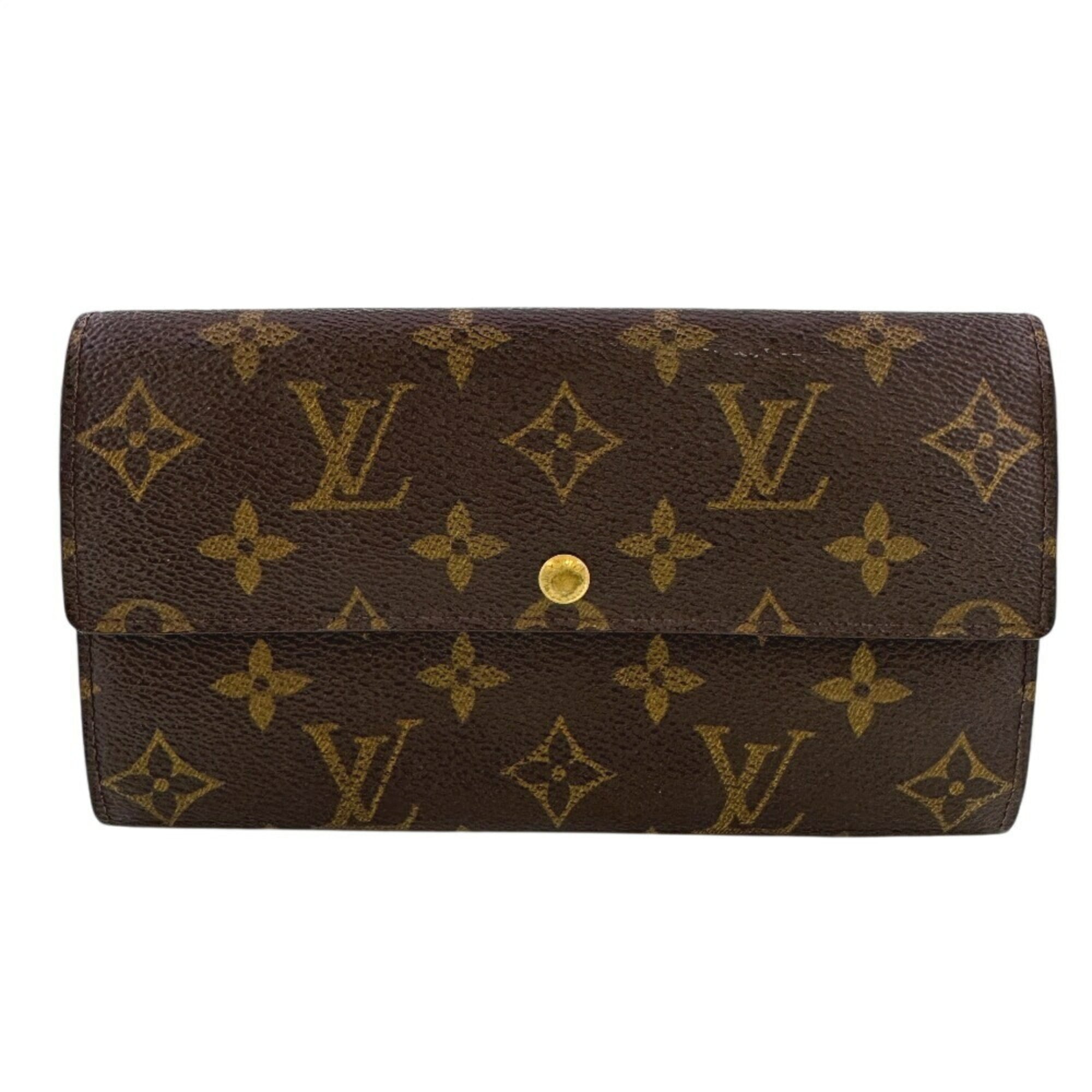 Louis Vuitton Brown Leather Wallet (Tri-Fold)