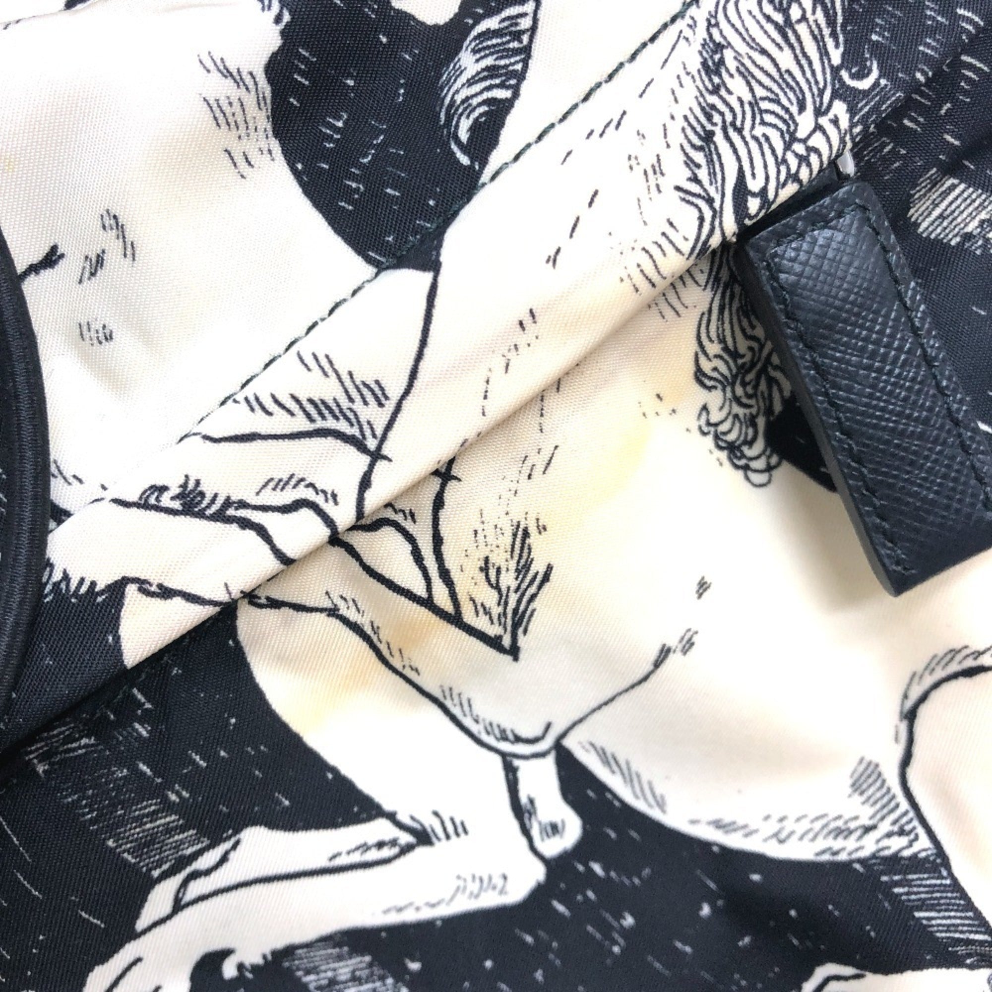 Prada Black White Nylon Backpack