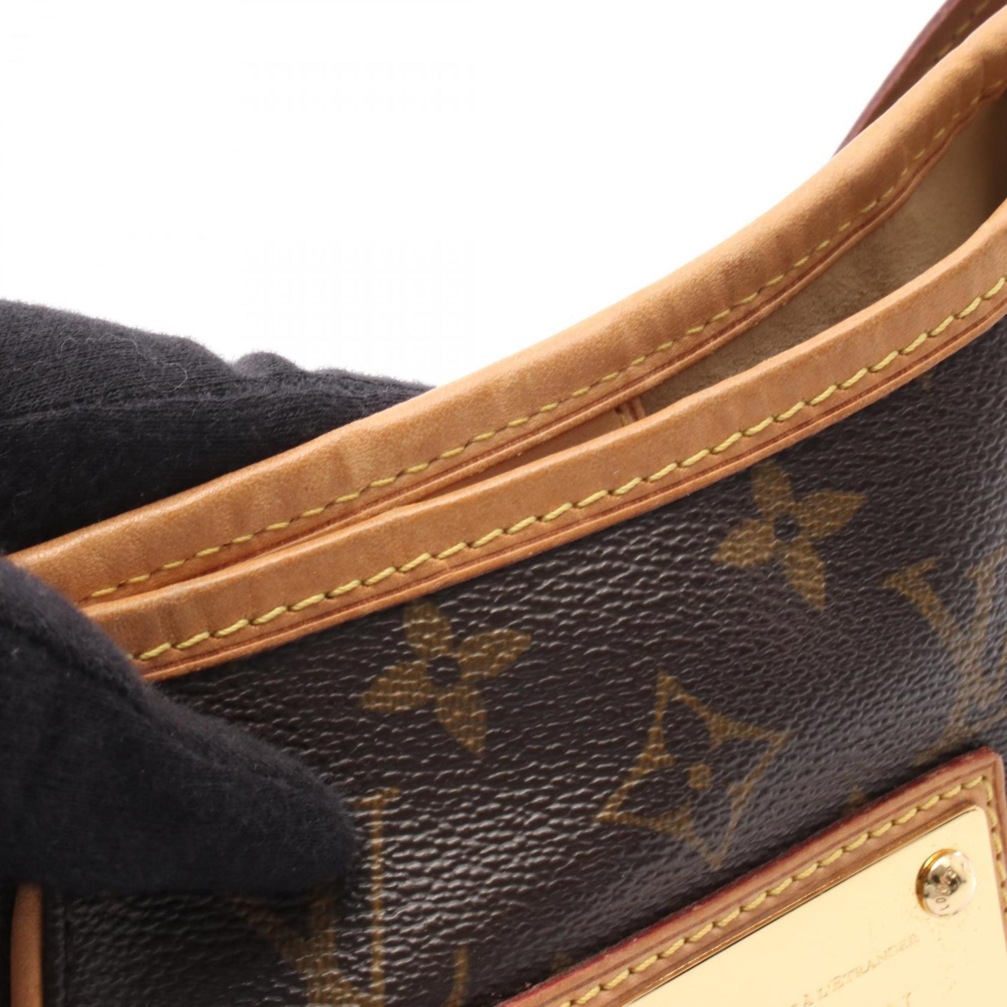 Louis Vuitton Brown Coated Canvas Leather Shoulder Bag