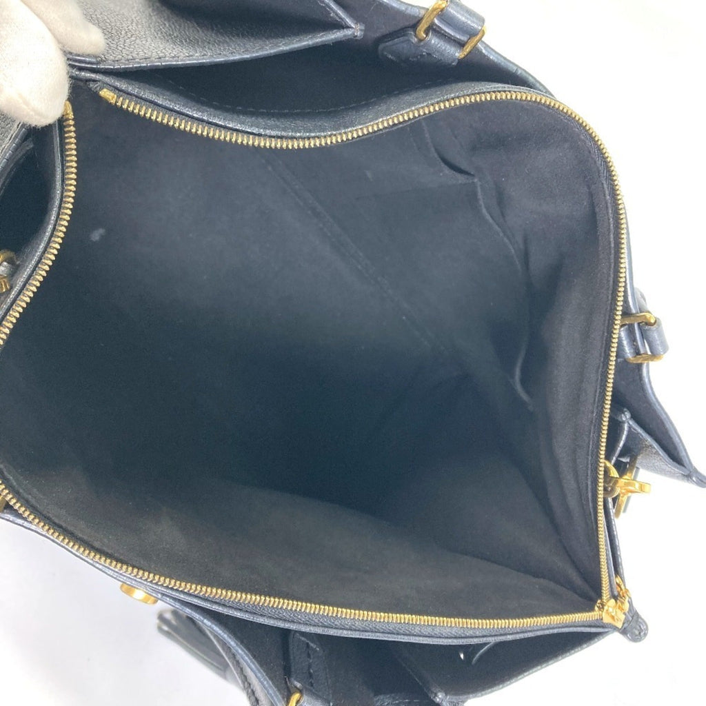 Louis Vuitton Black Leather Tote Bag