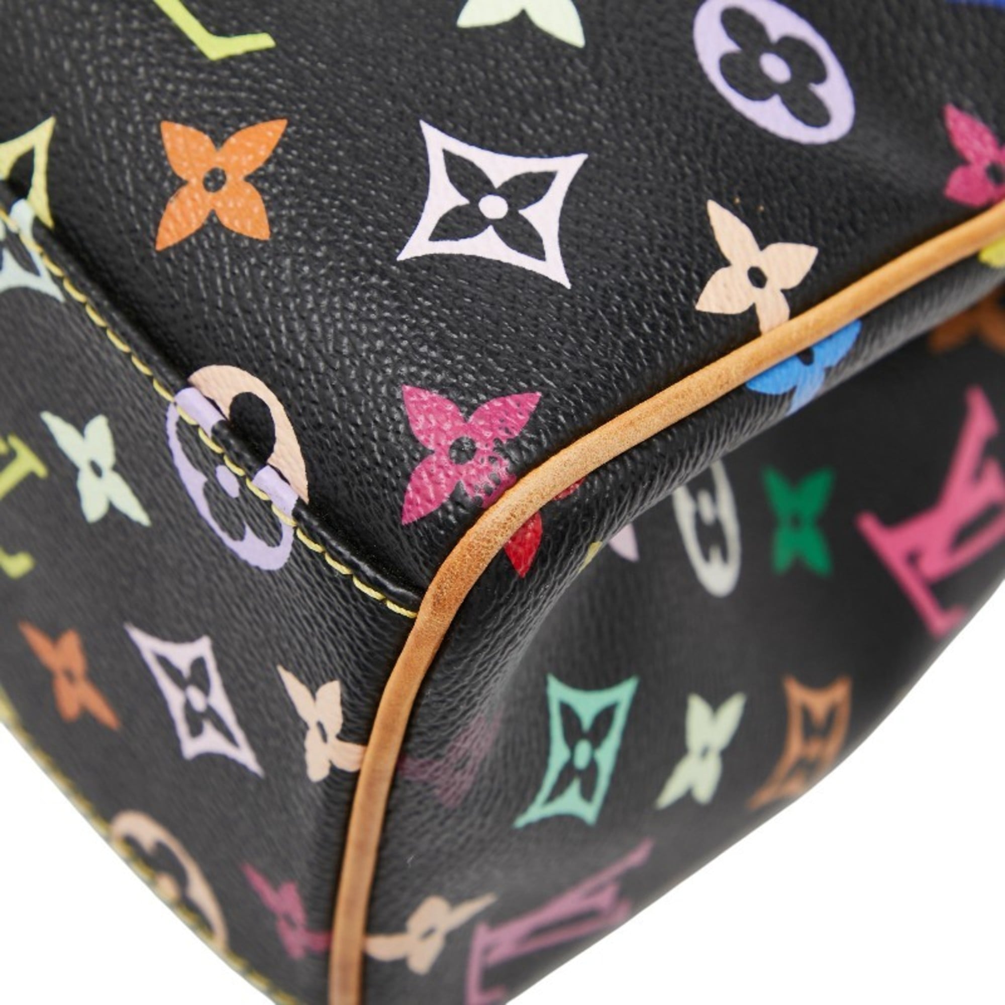 Louis Vuitton Black Multi-Color Pvc Leather Handbag Tote Bag