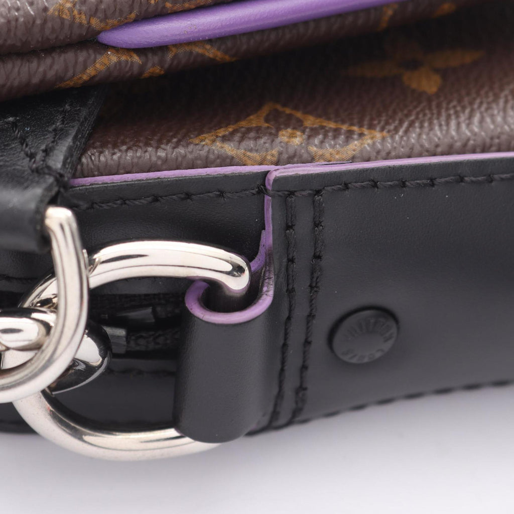Louis Vuitton Black Brown Monogram Macassar Purple Coated Canvas Shoulder Bag