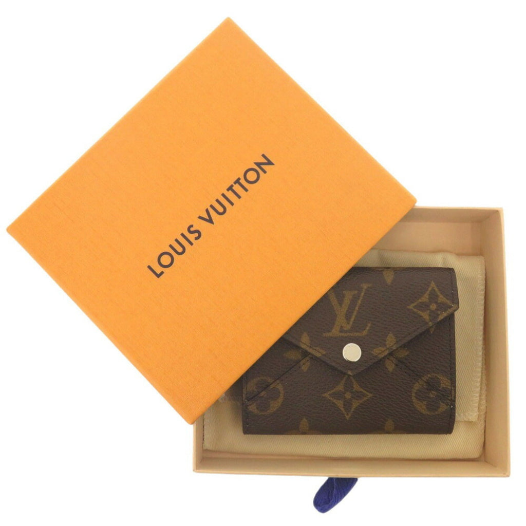 Louis Vuitton Blue Brown Monogram Monogram Leather Wallet (Tri-Fold)