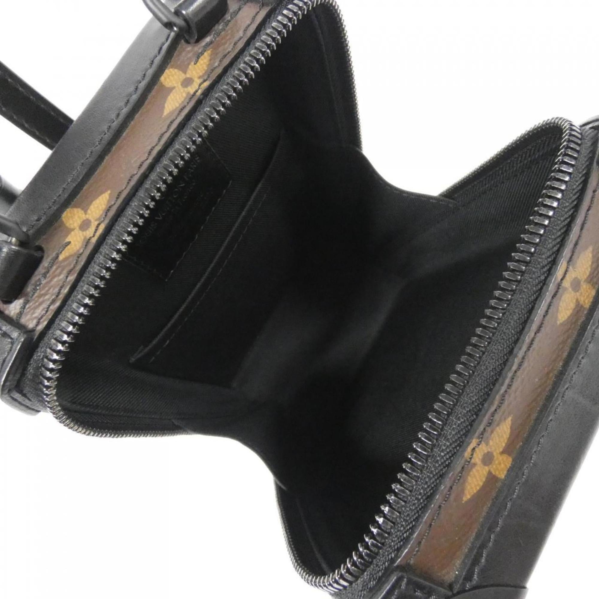 Louis Vuitton Black Dark Brown Marron Coated Canvas Shoulder Bag