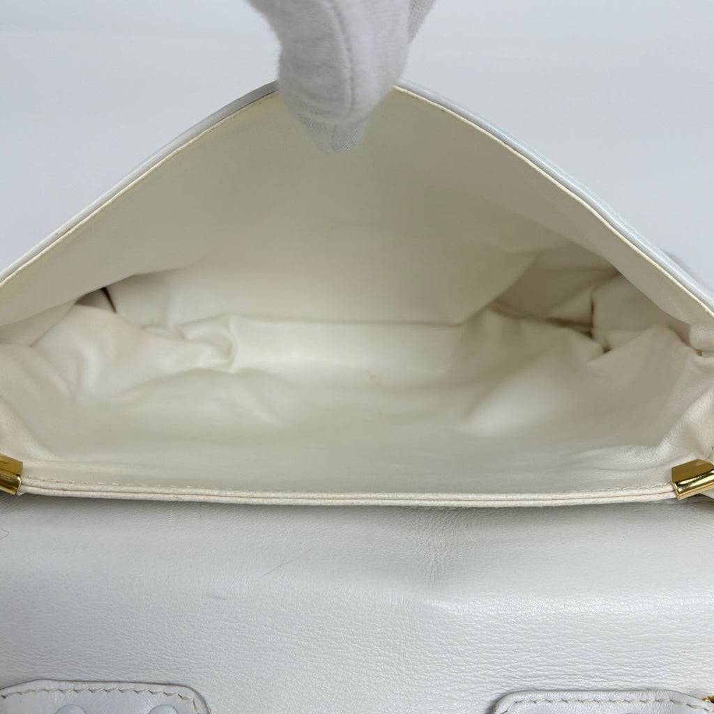Celine White Leather Shoulder Bag