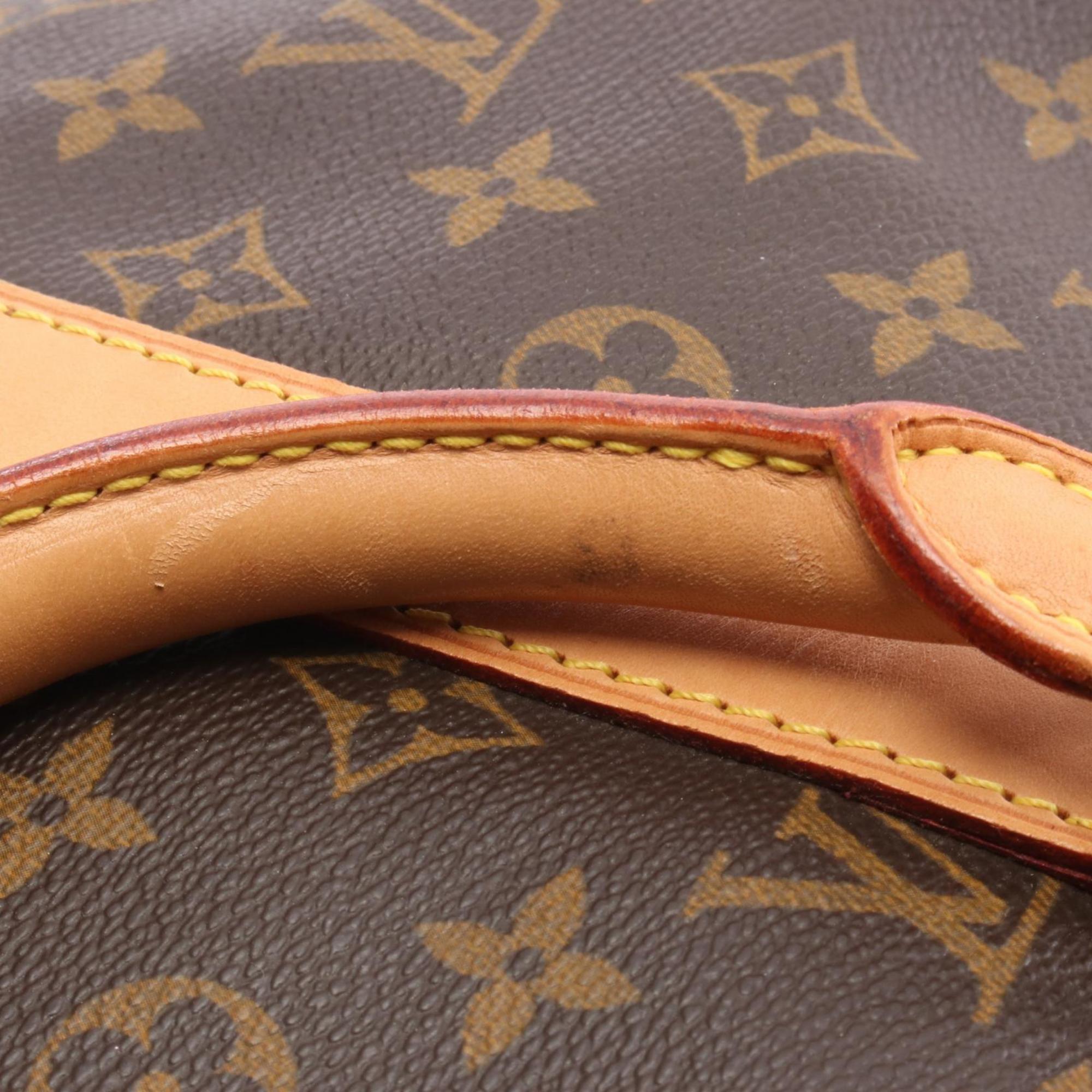 Louis Vuitton Brown Coated Canvas Leather Boston Bag