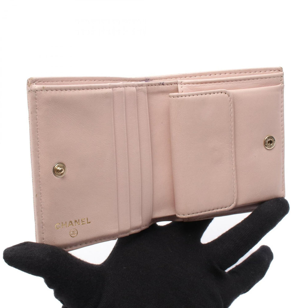 Chanel Pink Grained Calfskin Wallet (Bi-Fold)