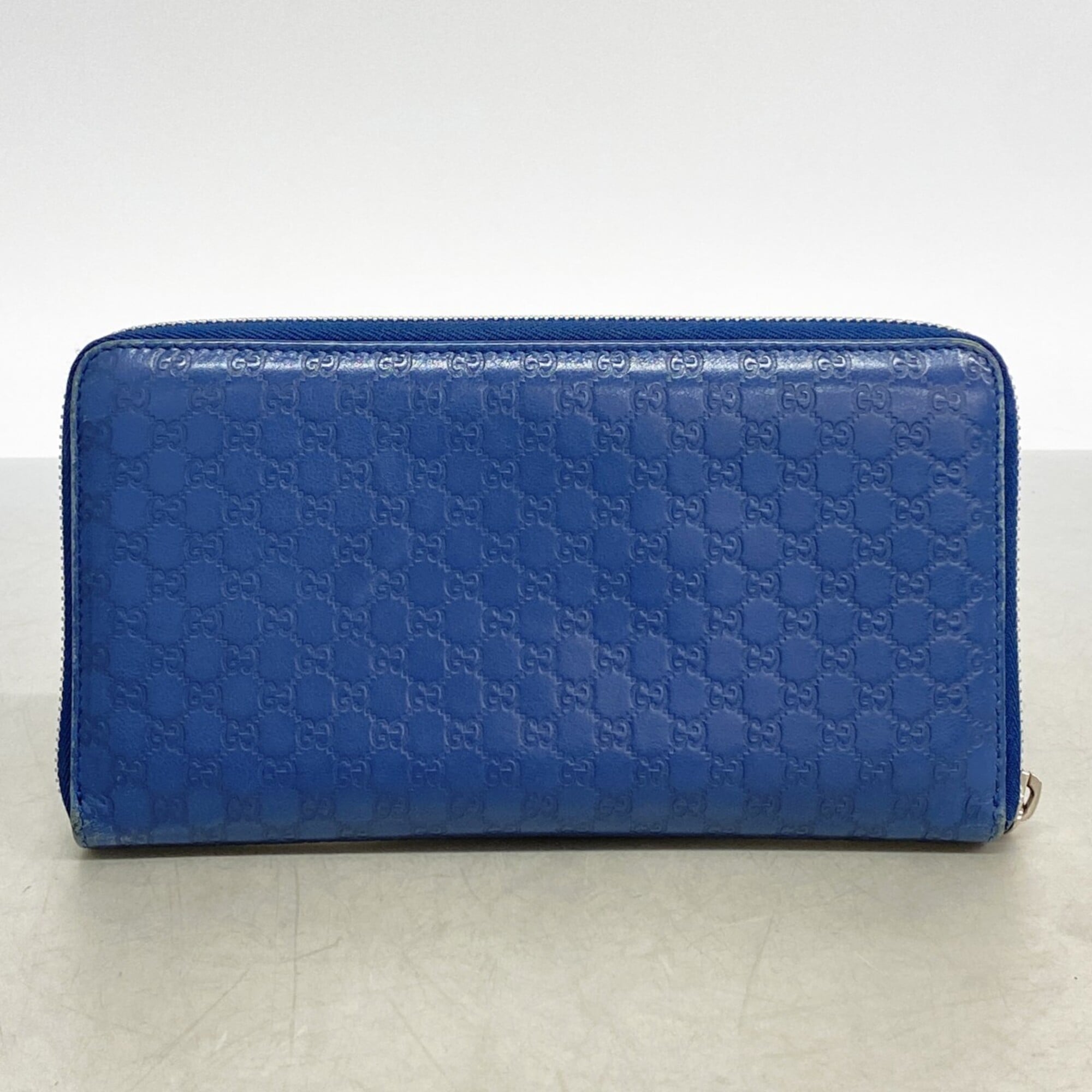 Gucci Blue Leather Long Wallet (Bi-Fold) (Pre-Owned)
