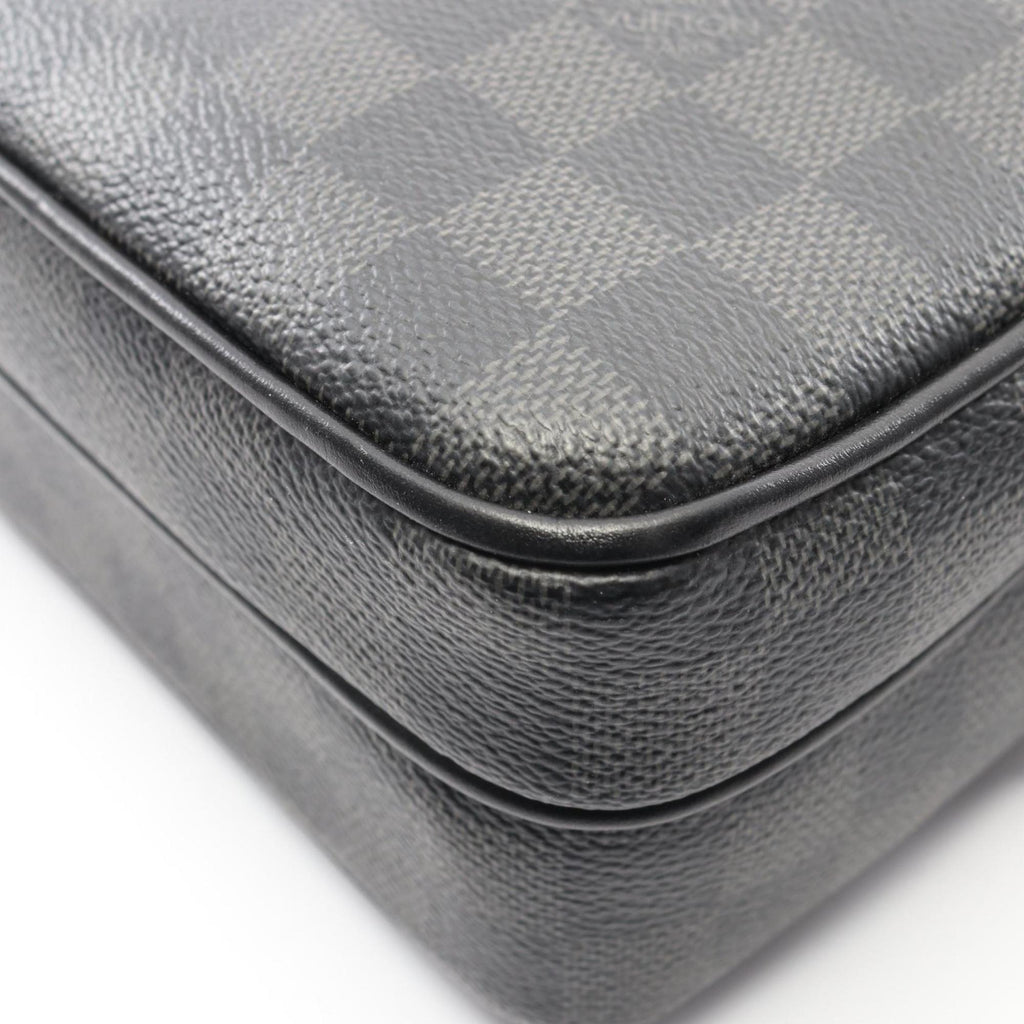 Louis Vuitton Black Damier Graphite Coated Canvas Leather Handbag Shoulder Bag