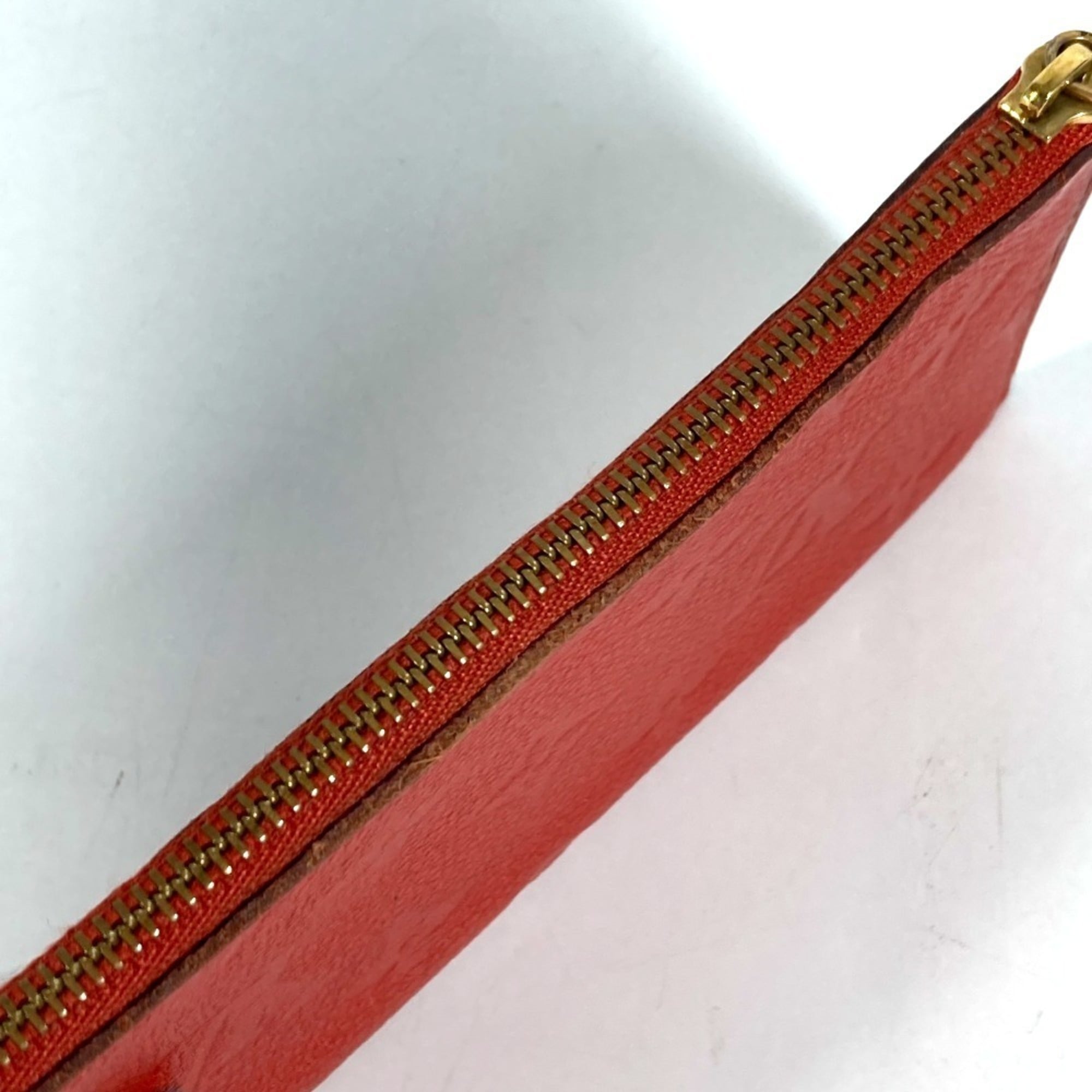 Louis Vuitton Auriane Red Color Monogram Empreinte Long Wallet