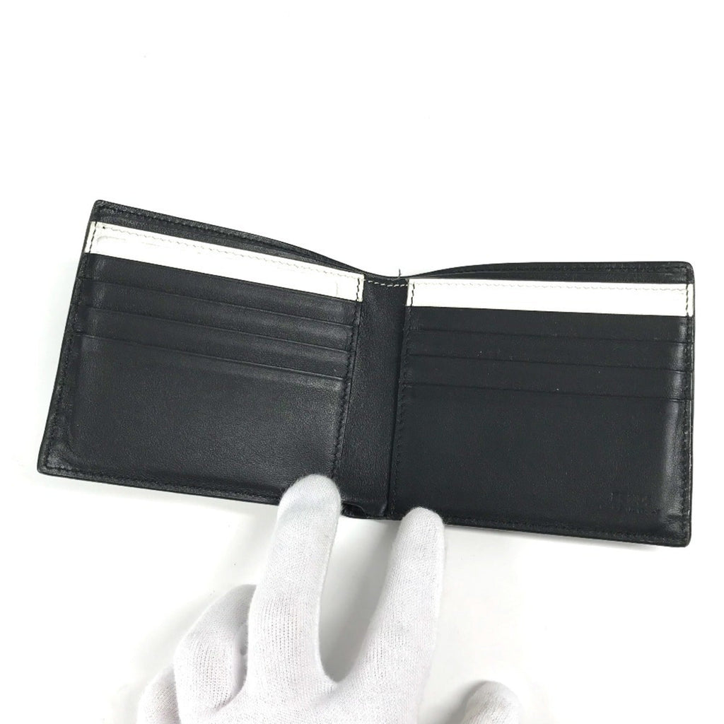 Fendi Black White Leather Bill Wallet (Bi-Fold)