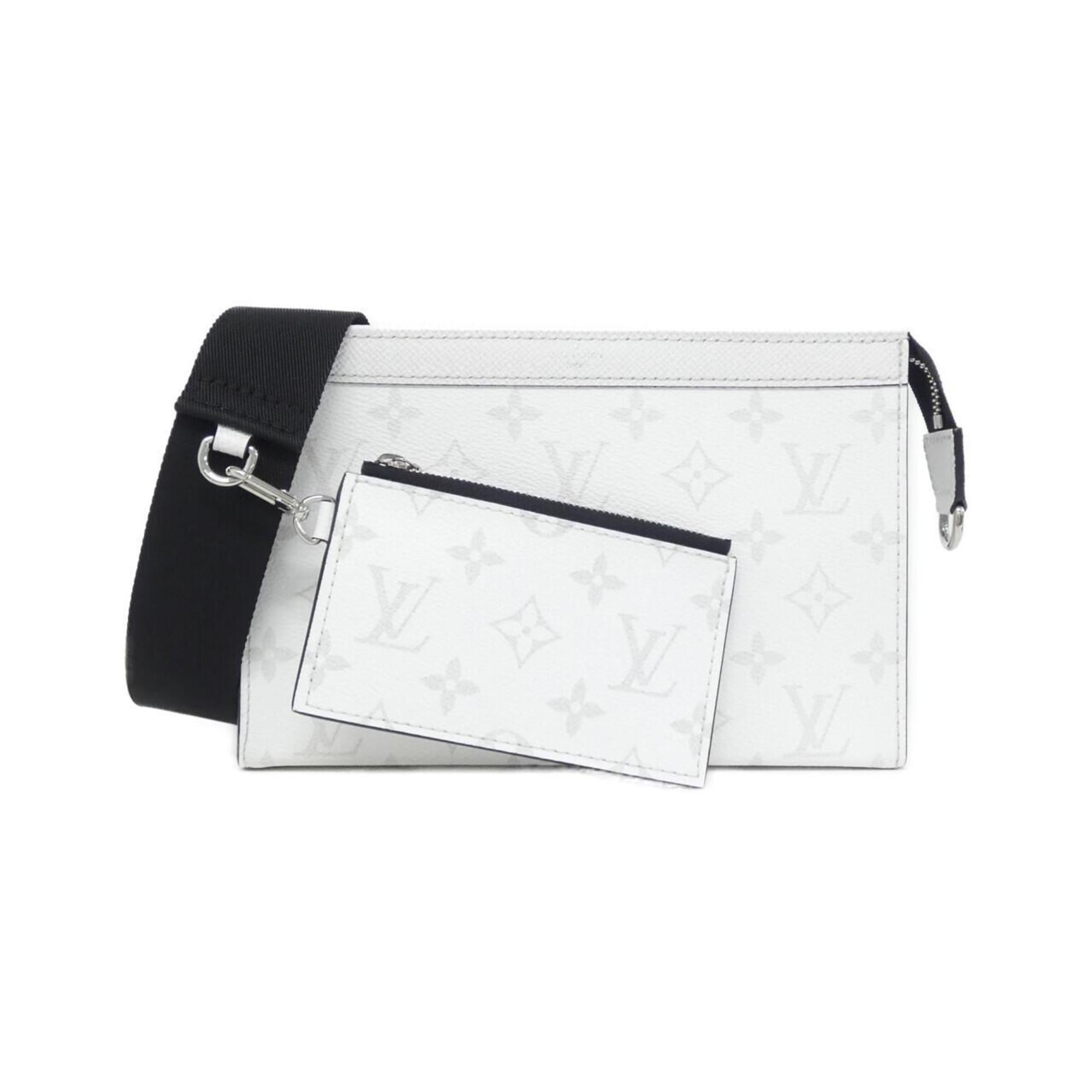 Louis Vuitton White Coated Canvas Leather Shoulder Bag