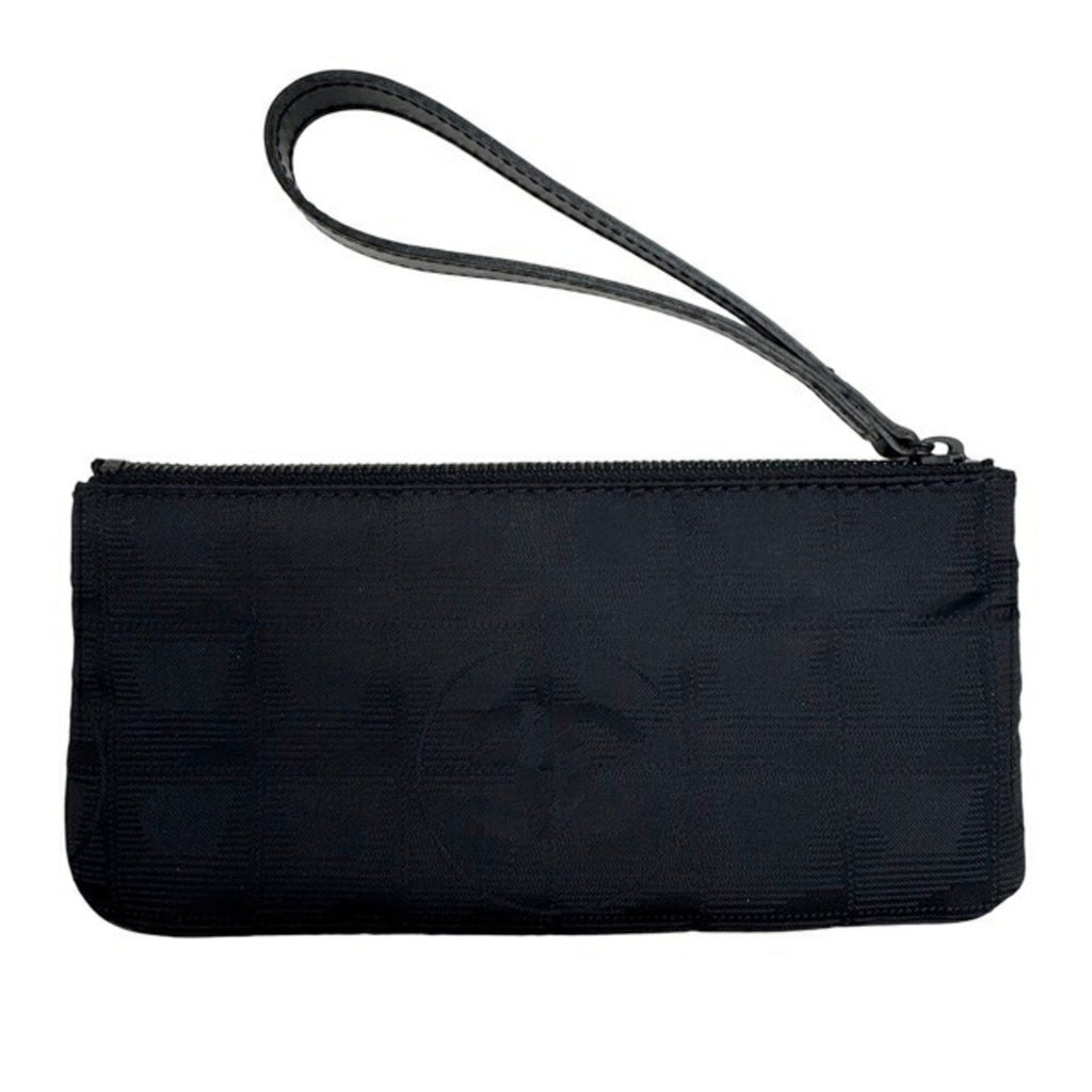 Chanel New Travel Line Black Nylon Leather Pouch
