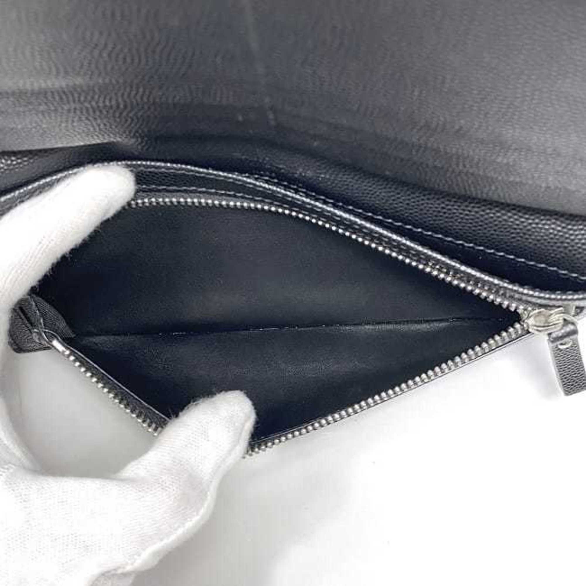 Saint Laurent Black Leather Long Wallet (Bi-Fold) (Pre-Owned)
