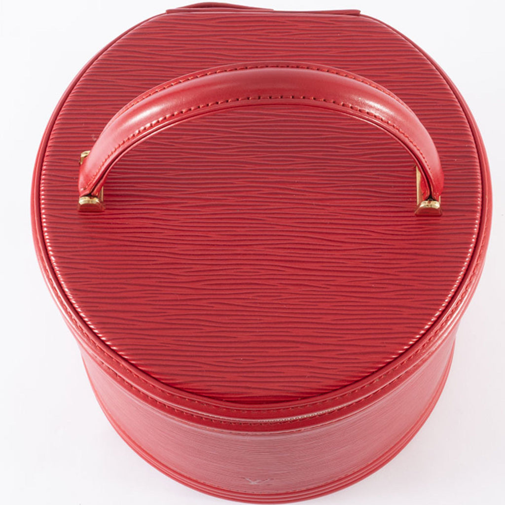 Louis Vuitton Castilian Red Epi Leather Handbag Vanity Bag
