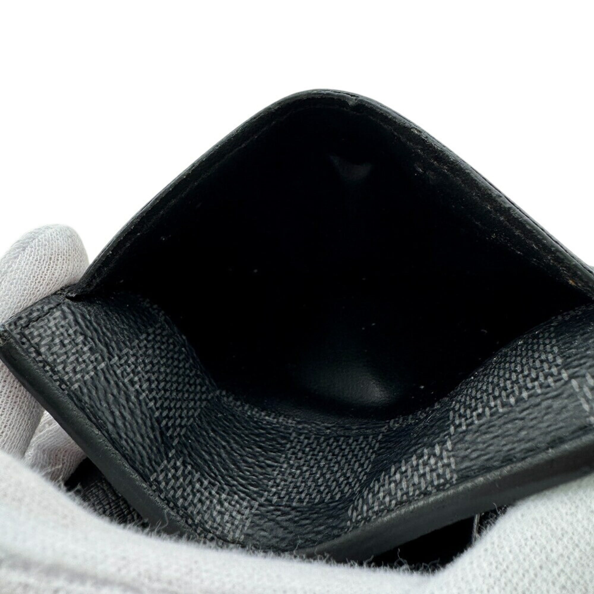Louis Vuitton Black Gray Leather Wallet