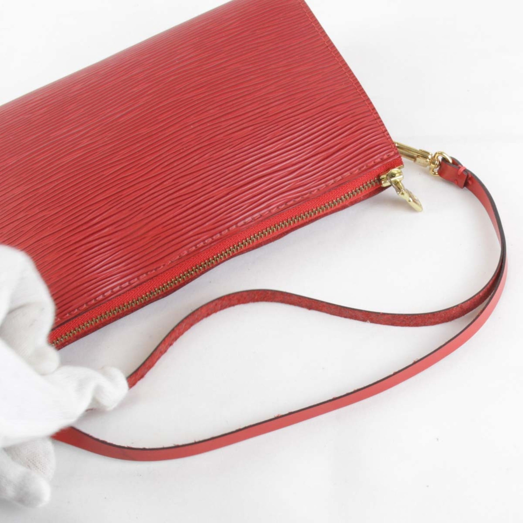 Louis Vuitton Red Color Epi Leather Pouch