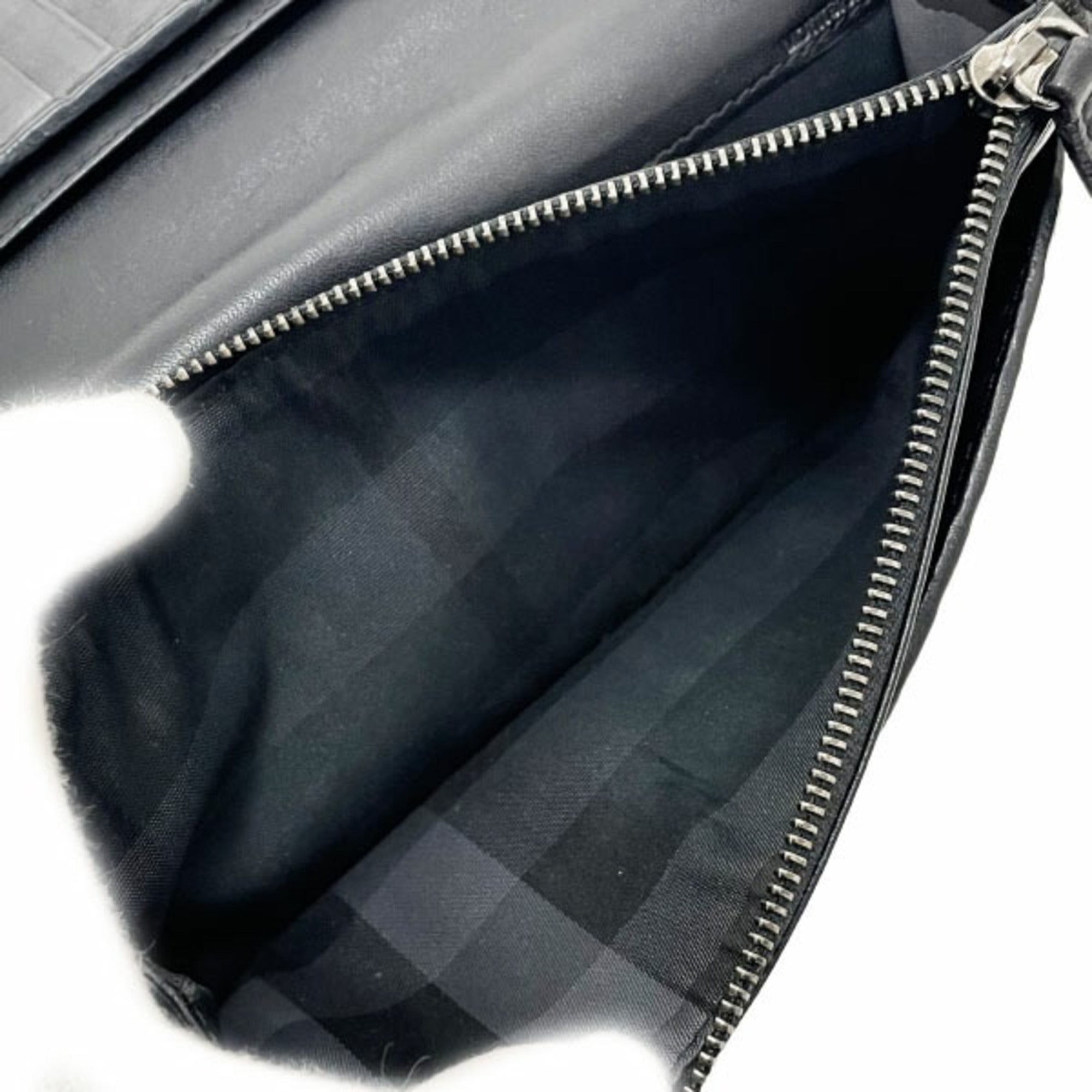 Burberry Black Leather Long Wallet (Bi-Fold)
