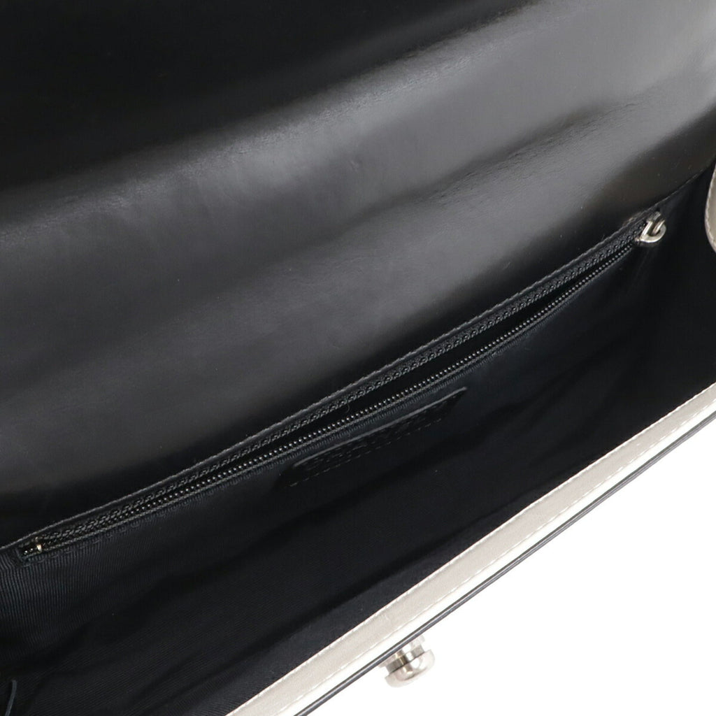 Chanel Black Ivory Leather Shoulder Bag