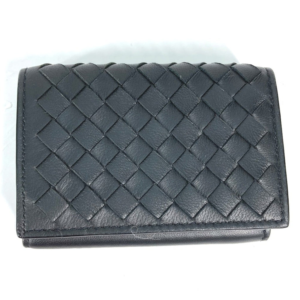 Bottega Veneta Black Intrecciato Wallet (Tri-Fold)