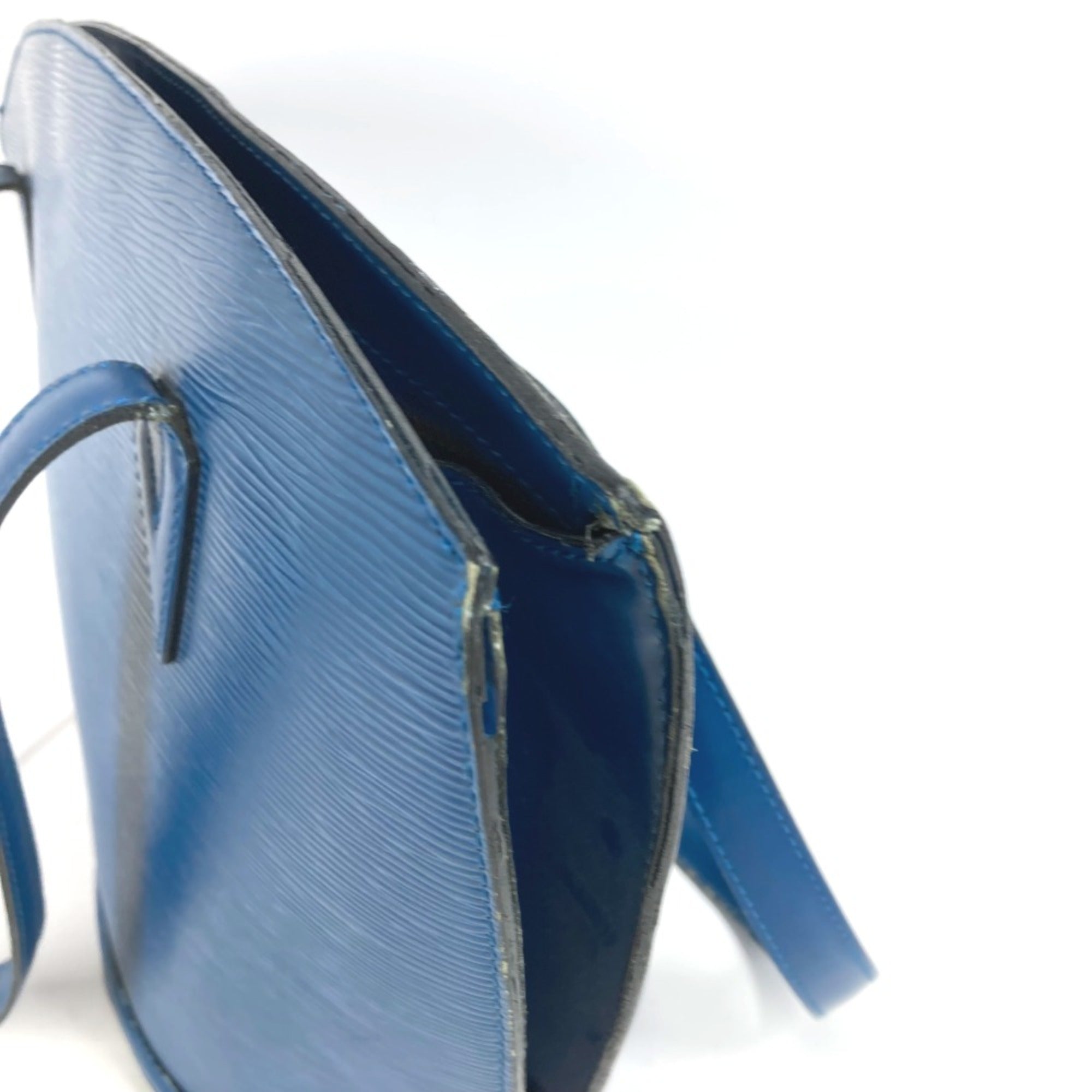 Louis Vuitton Blue Leather Tote Bag