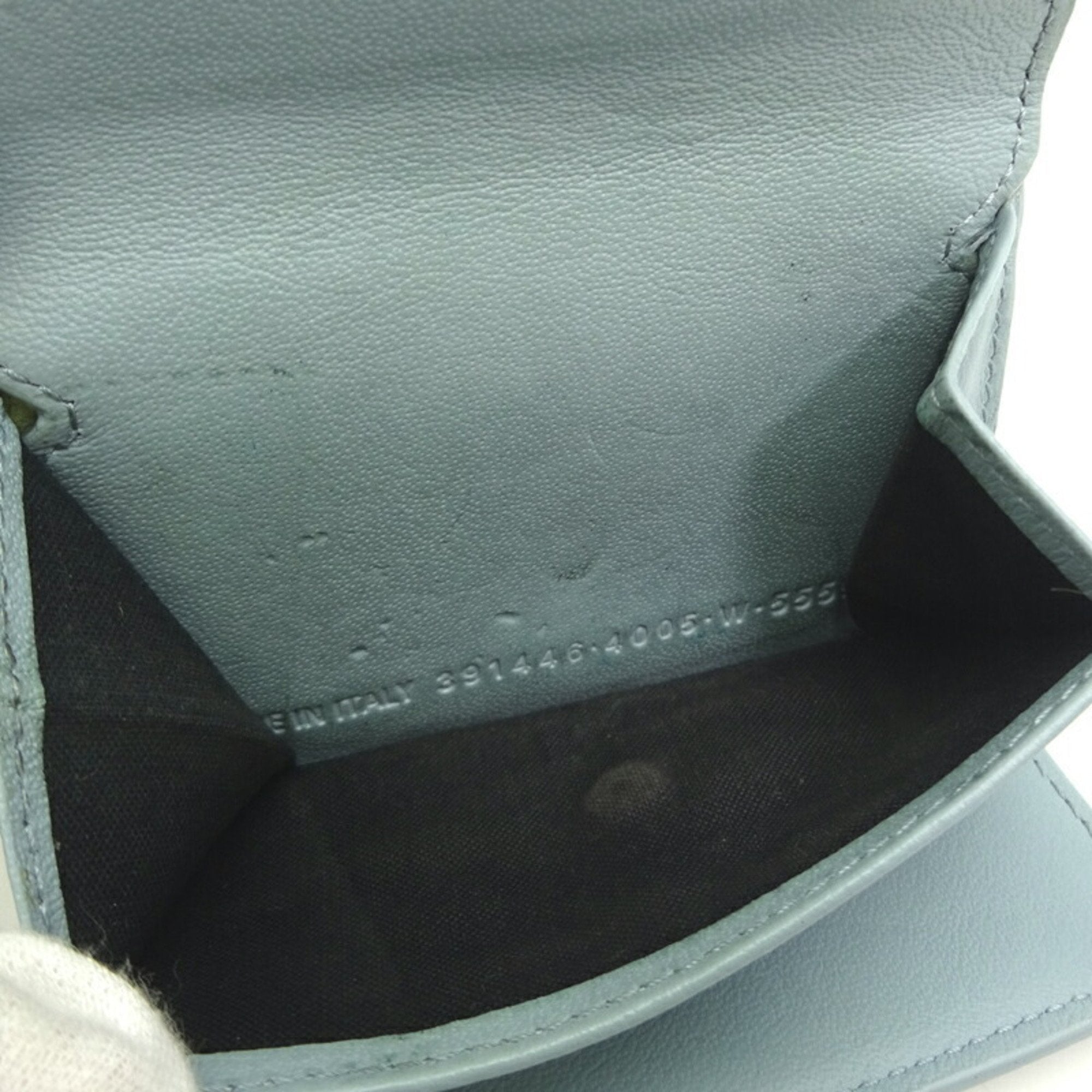 Balenciaga Light Blue Leather Wallet (Tri-Fold)