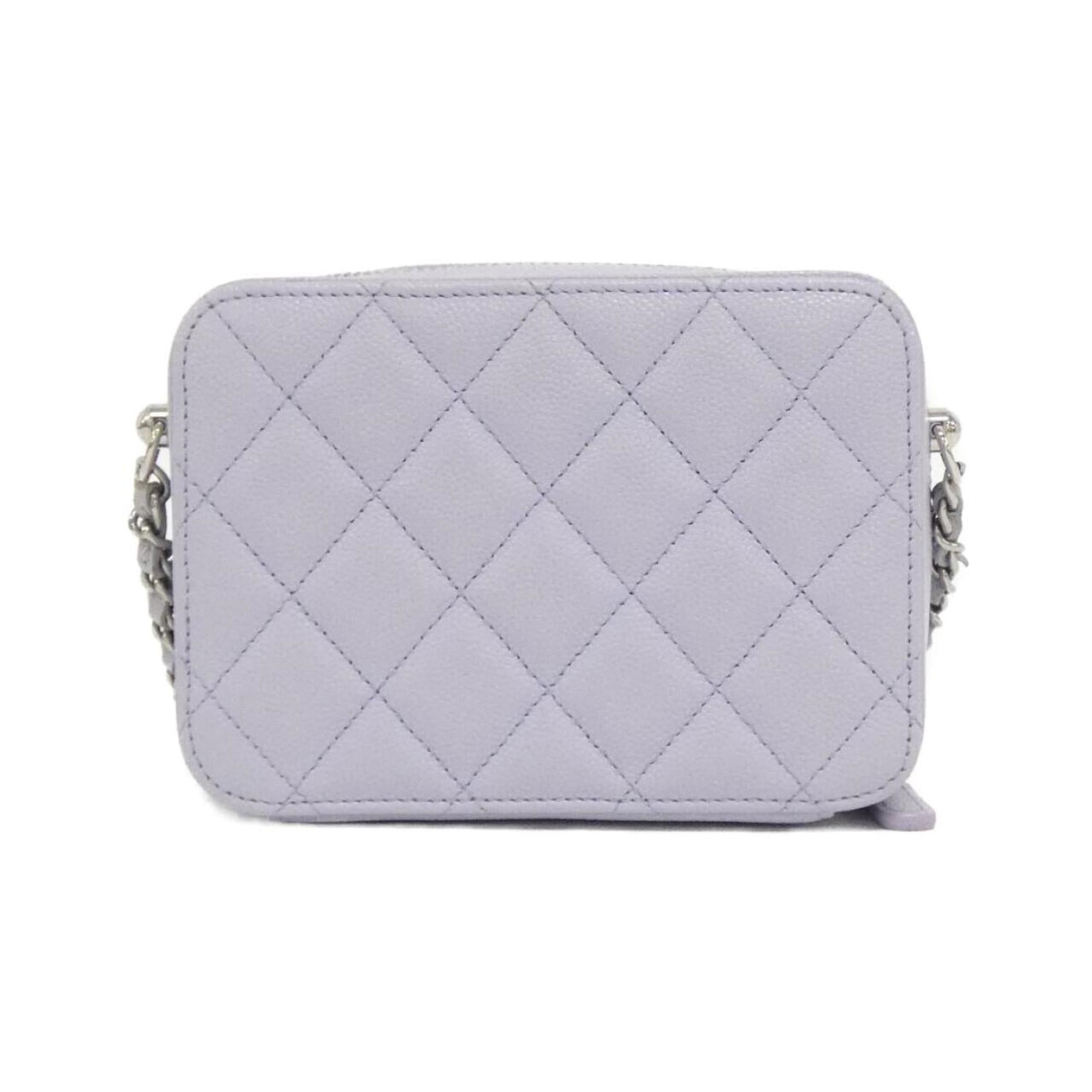 Chanel Light Purple Grained Calfskin Shoulder Bag