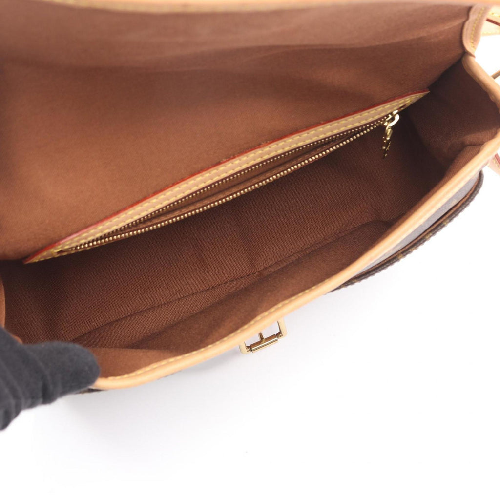Louis Vuitton Brown Monogram Coated Canvas Leather Shoulder Bag