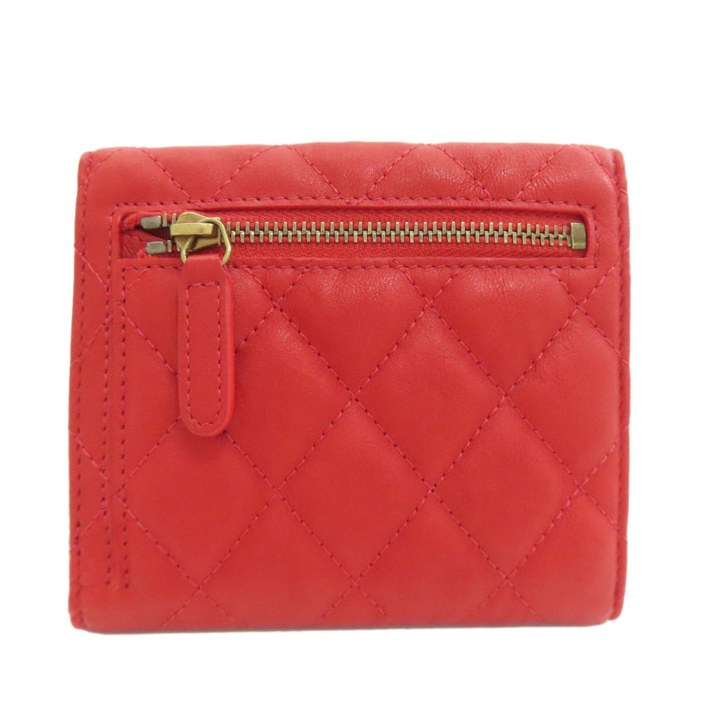 Chanel Red Color Leather Wallet (Bi-Fold)