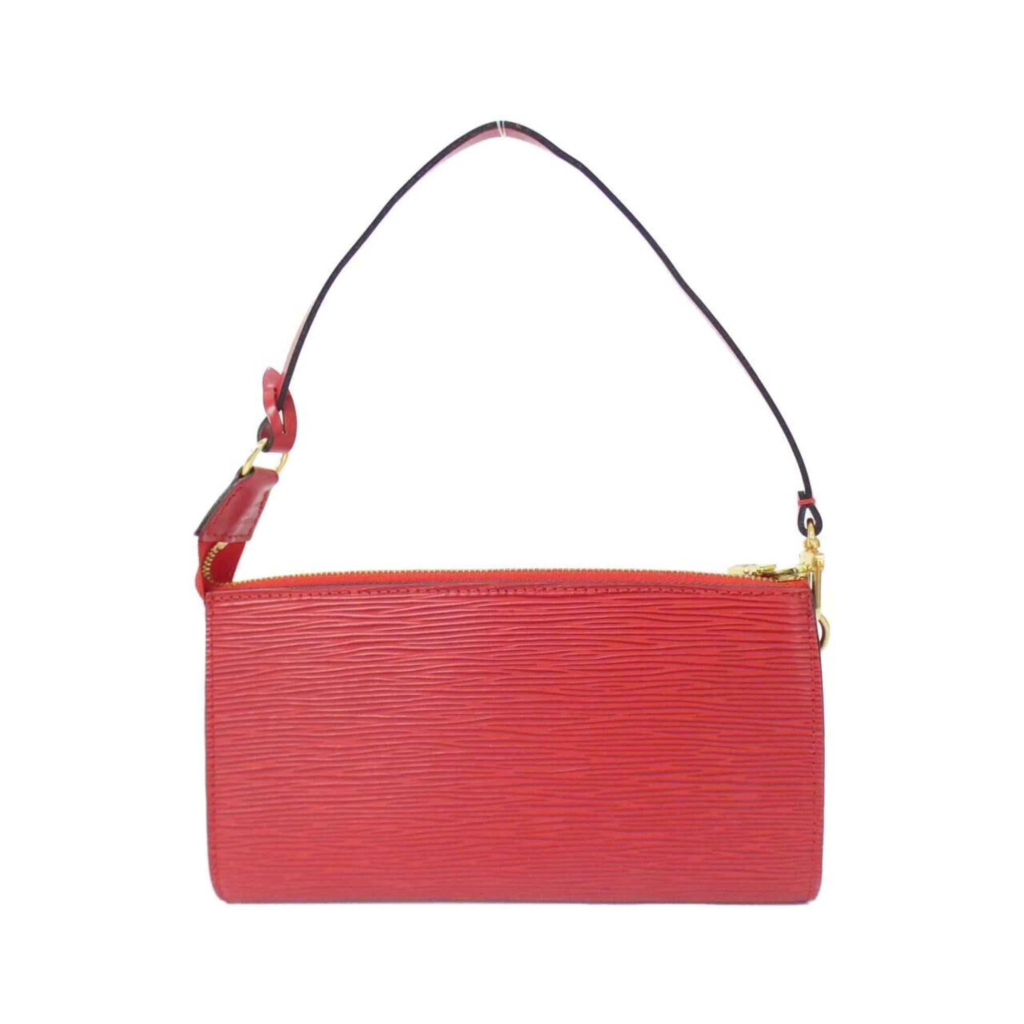 Louis Vuitton Red Color Leather Pochette Pouch