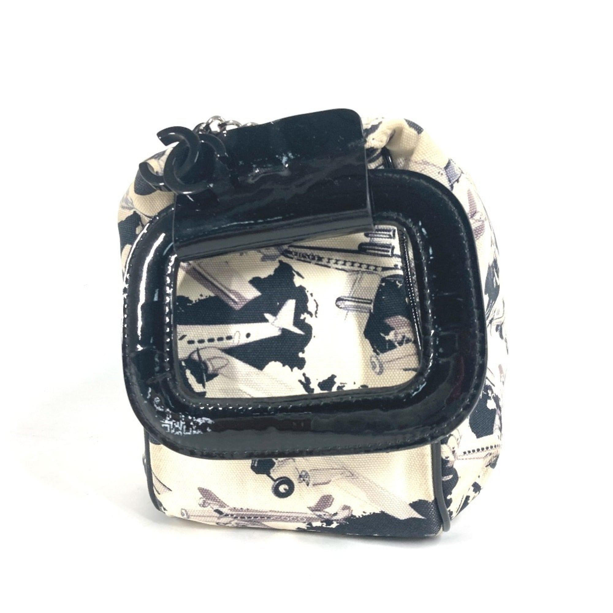 Chanel Black White Canvas Handbag