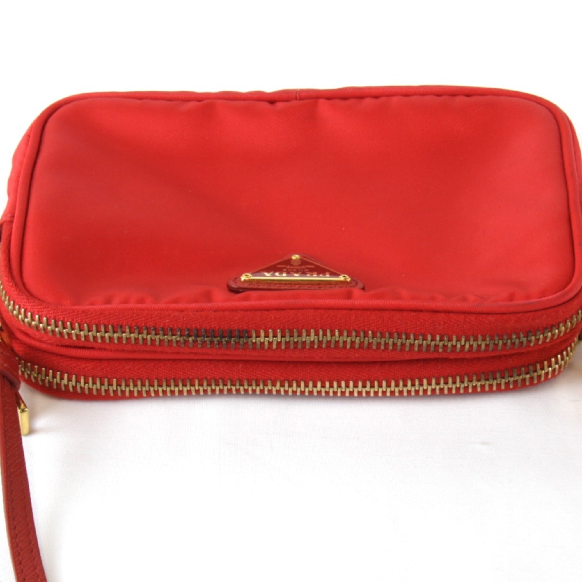 Prada Red Color Nylon Shoulder Bag