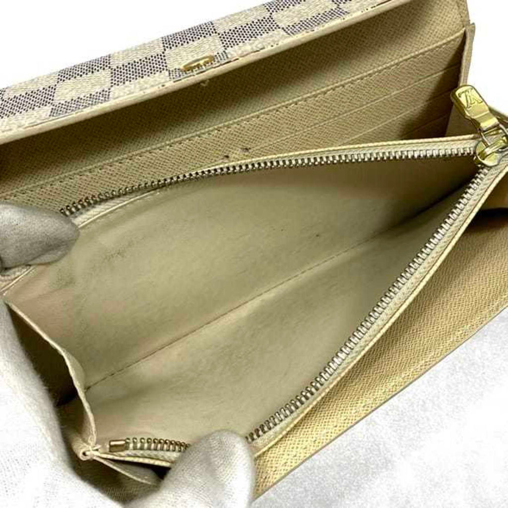 Louis Vuitton Damier Azur Gray White Damier Canvas Long Wallet