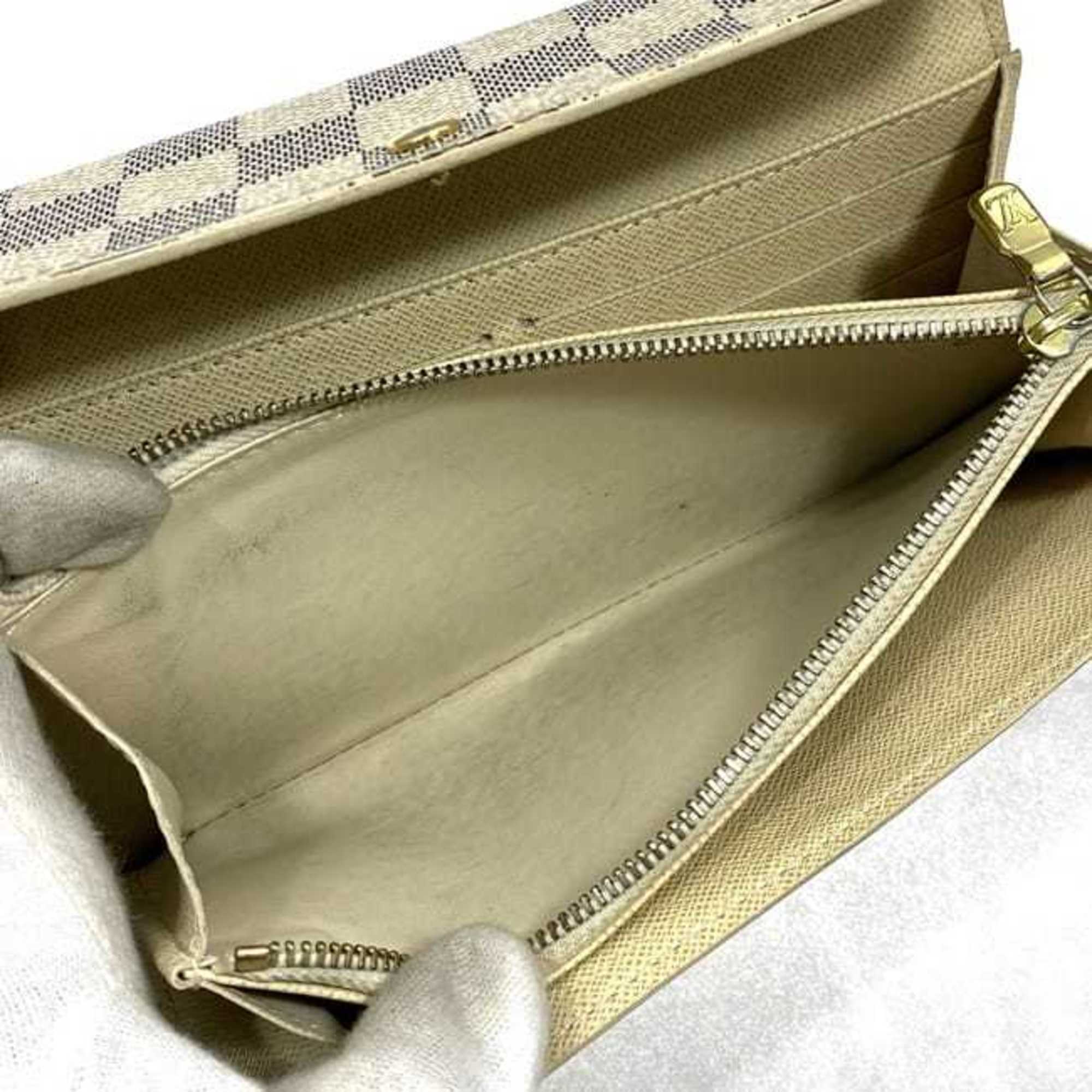 Louis Vuitton Damier Azur Gray White Damier Canvas Long Wallet