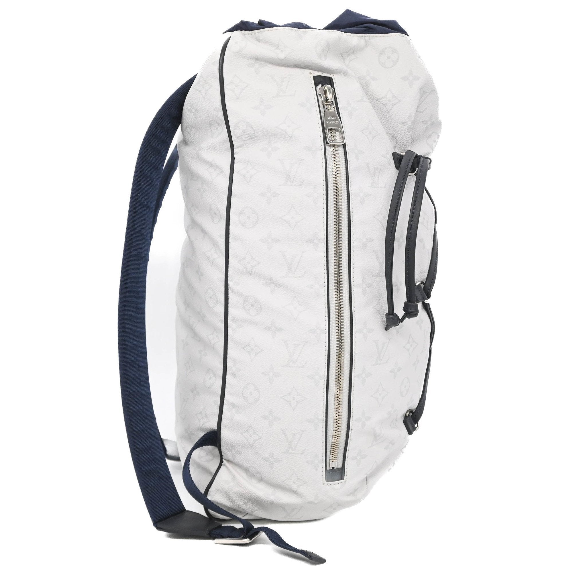 Louis Vuitton Navy White Canvas Backpack