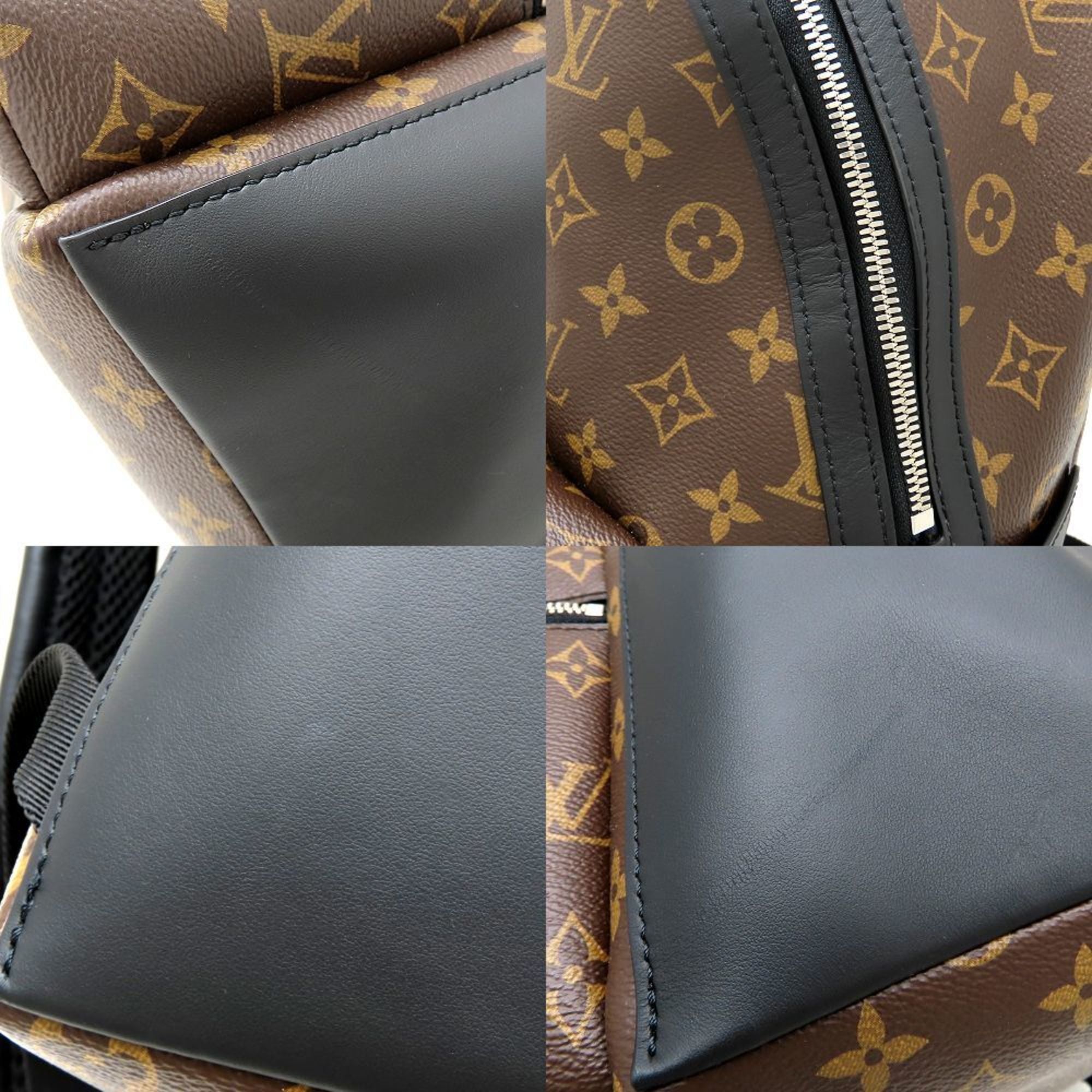 Louis Vuitton Black Brown Canvas Leather Backpack