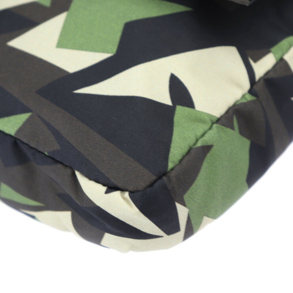 Fendi Beige Black Camouflage Green Nylon Leather Clutch Bag Fanny Pack Pouch Shoulder Bag